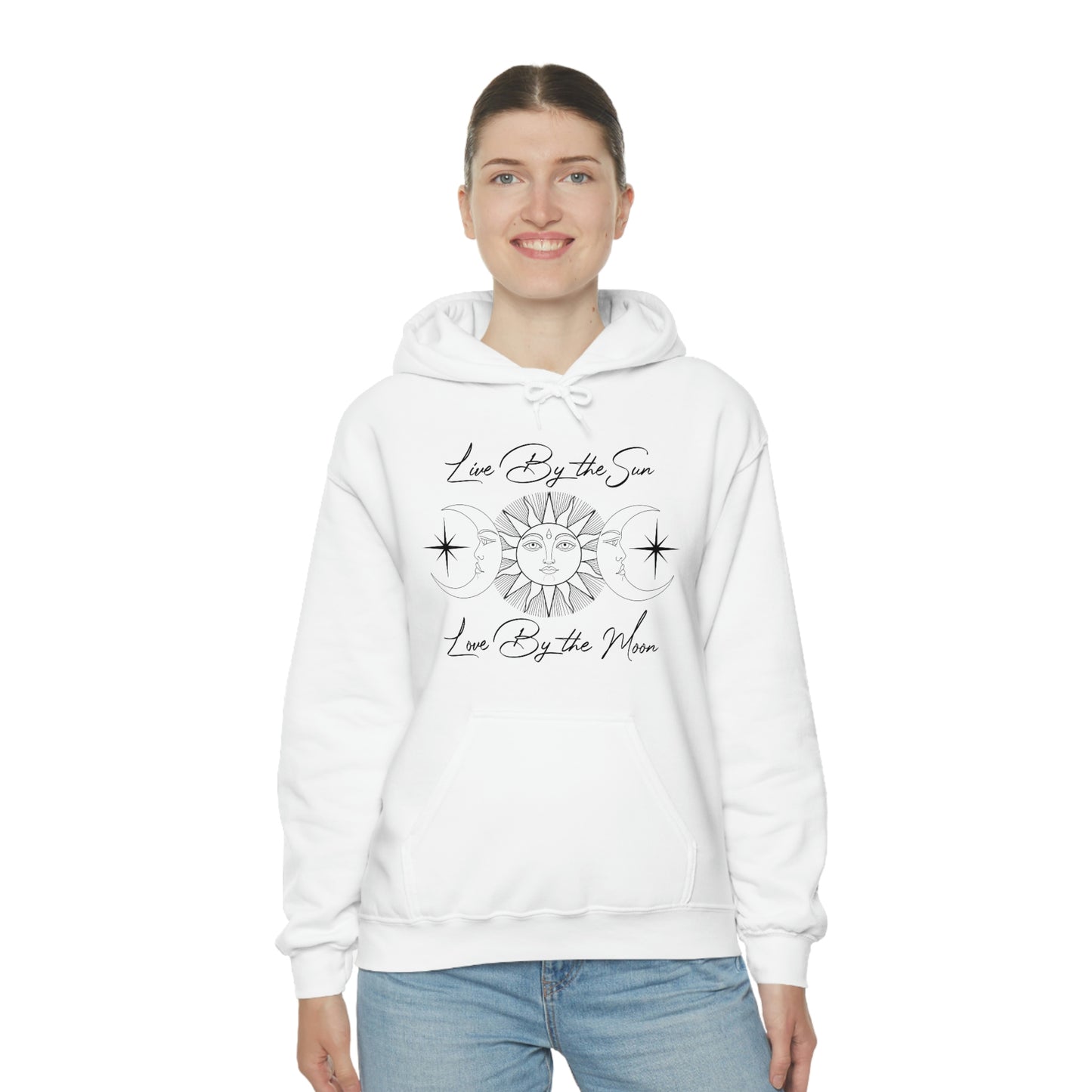 Live by The Sun Black Font Unisex Heavy Blend™ Hooded Sweatshirt