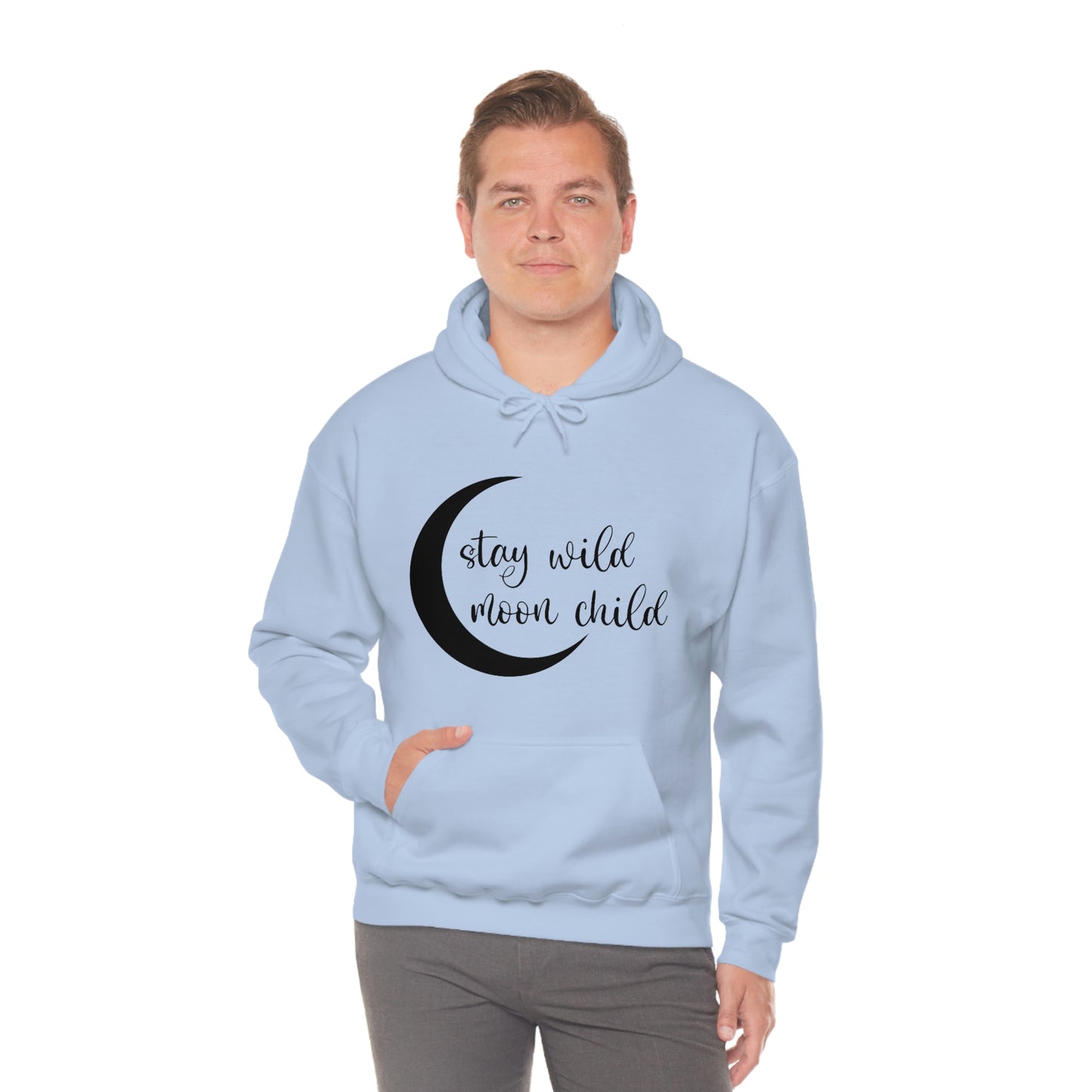 Stay Wild Moon Child Black Font Unisex Heavy Blend™ Hooded Sweatshirt