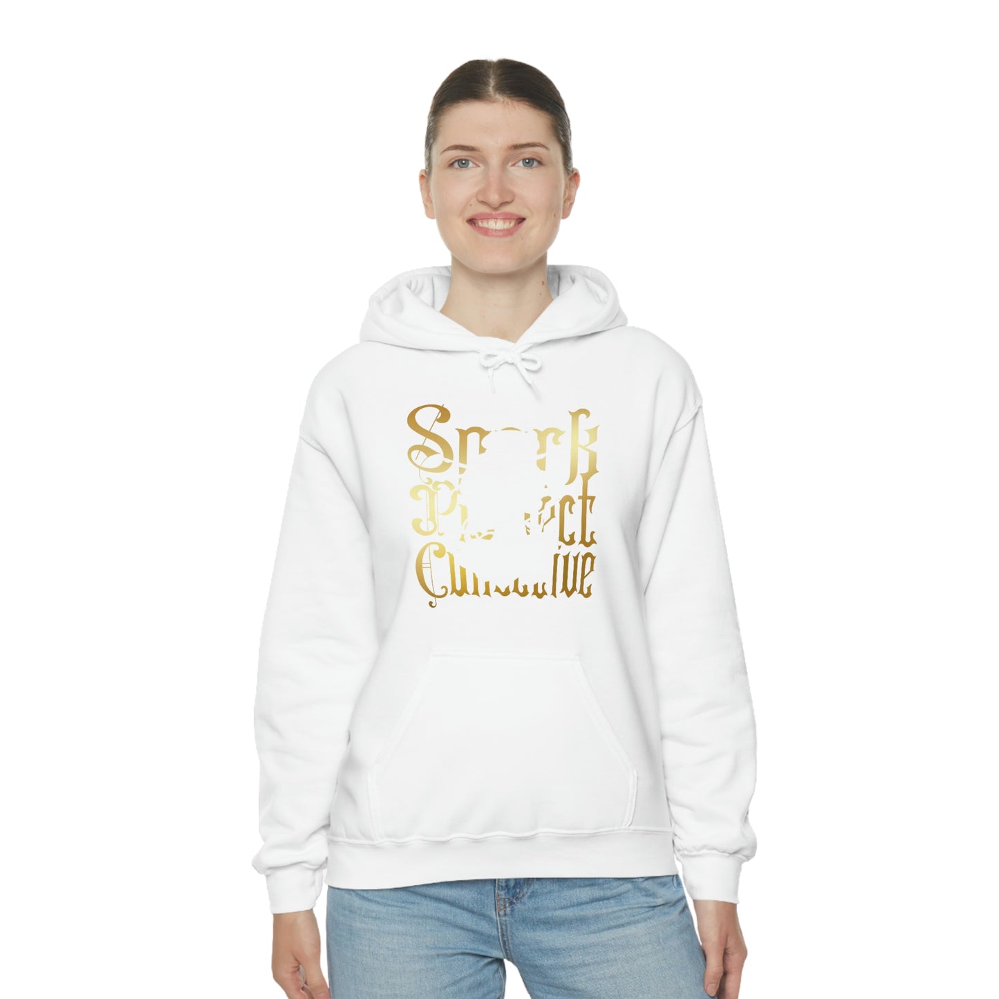 Japanese Spark Gold Font Unisex Heavy Blend™ Hooded Sweatshirt