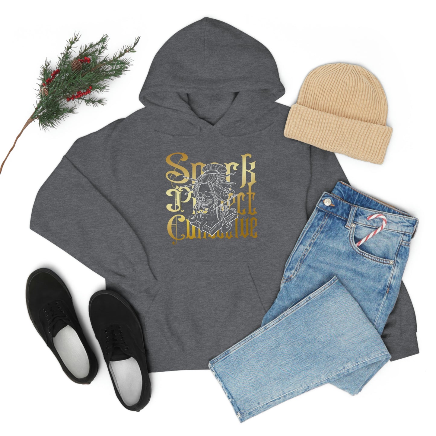 Japanese Spark Gold Font Unisex Heavy Blend™ Hooded Sweatshirt