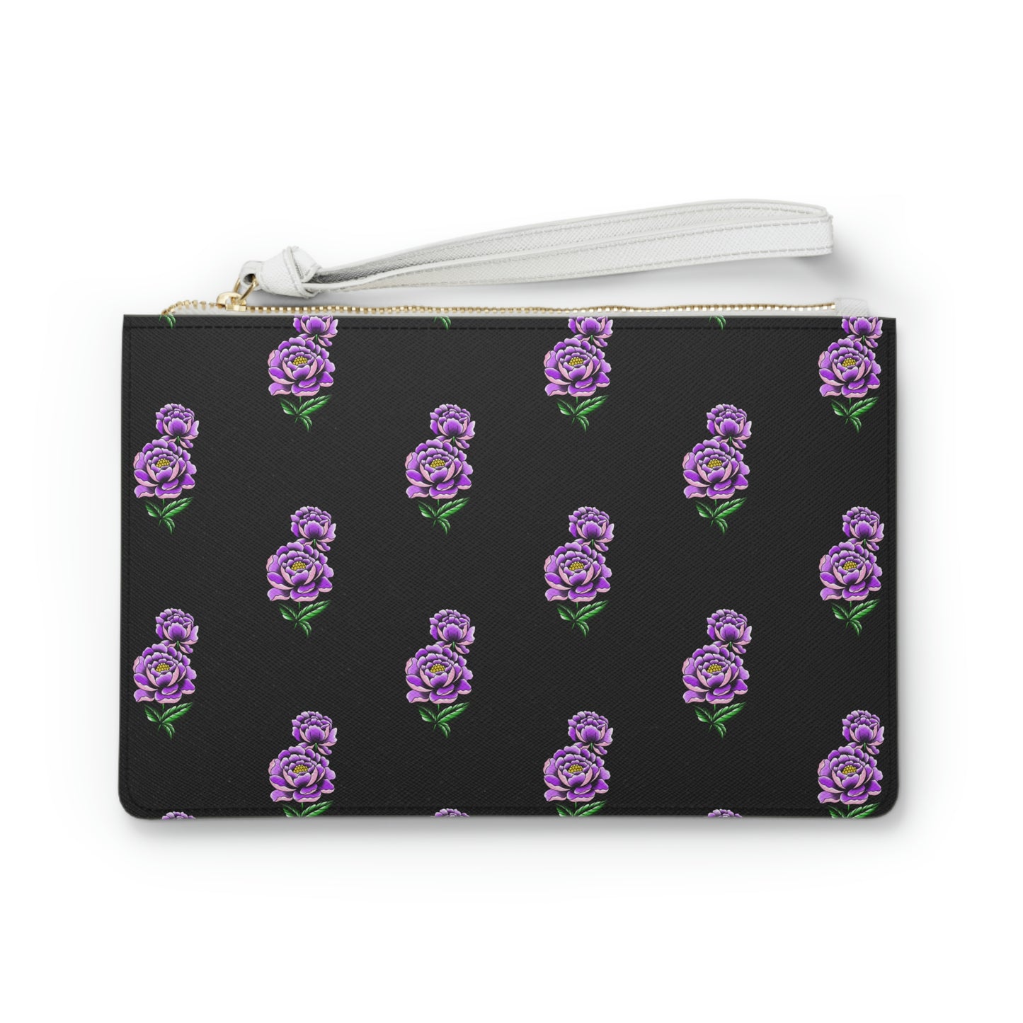 Flower, Black Clutch Bag