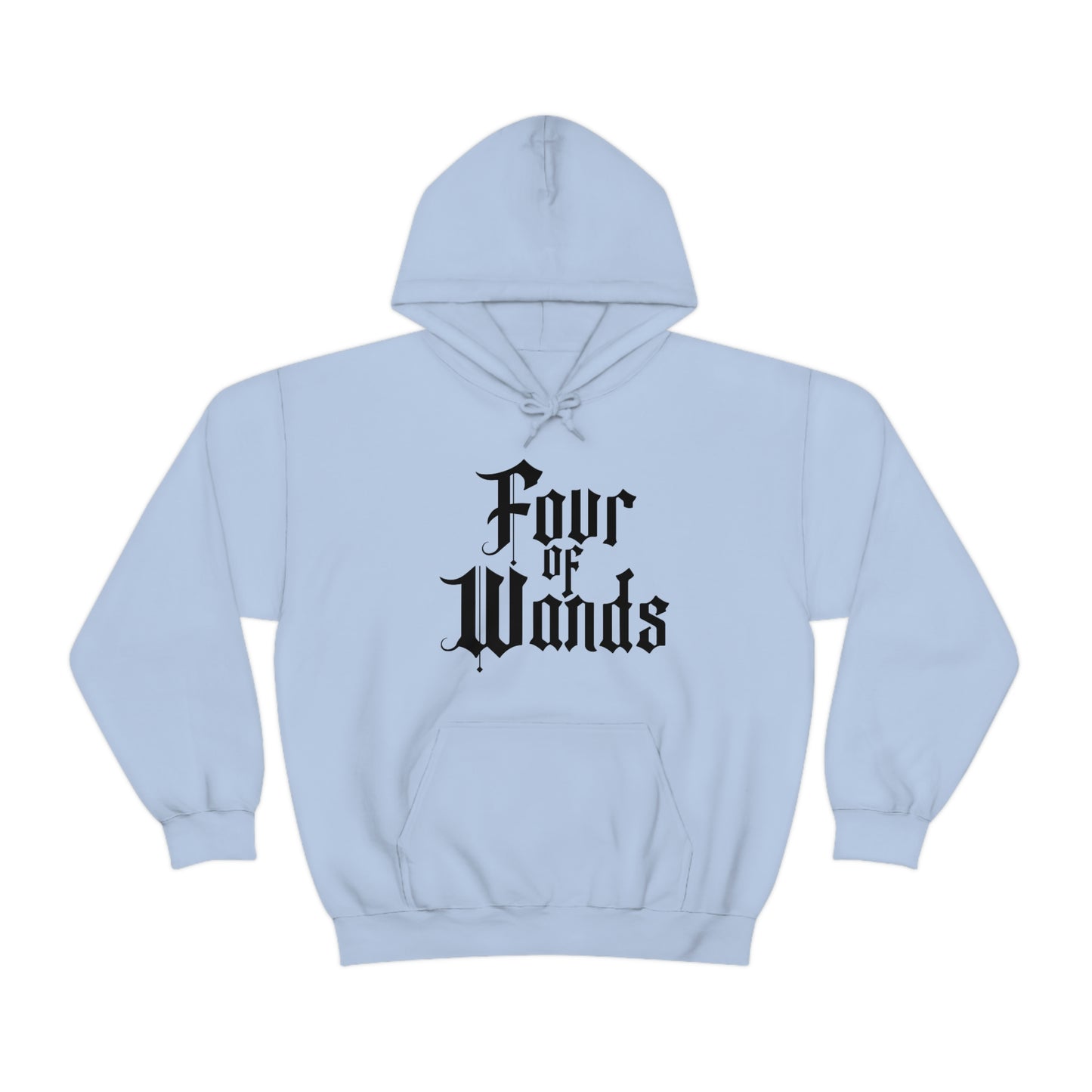 Four of Wands Black Logo Unisex Heavy Blend™ Hooded Sweatshirt