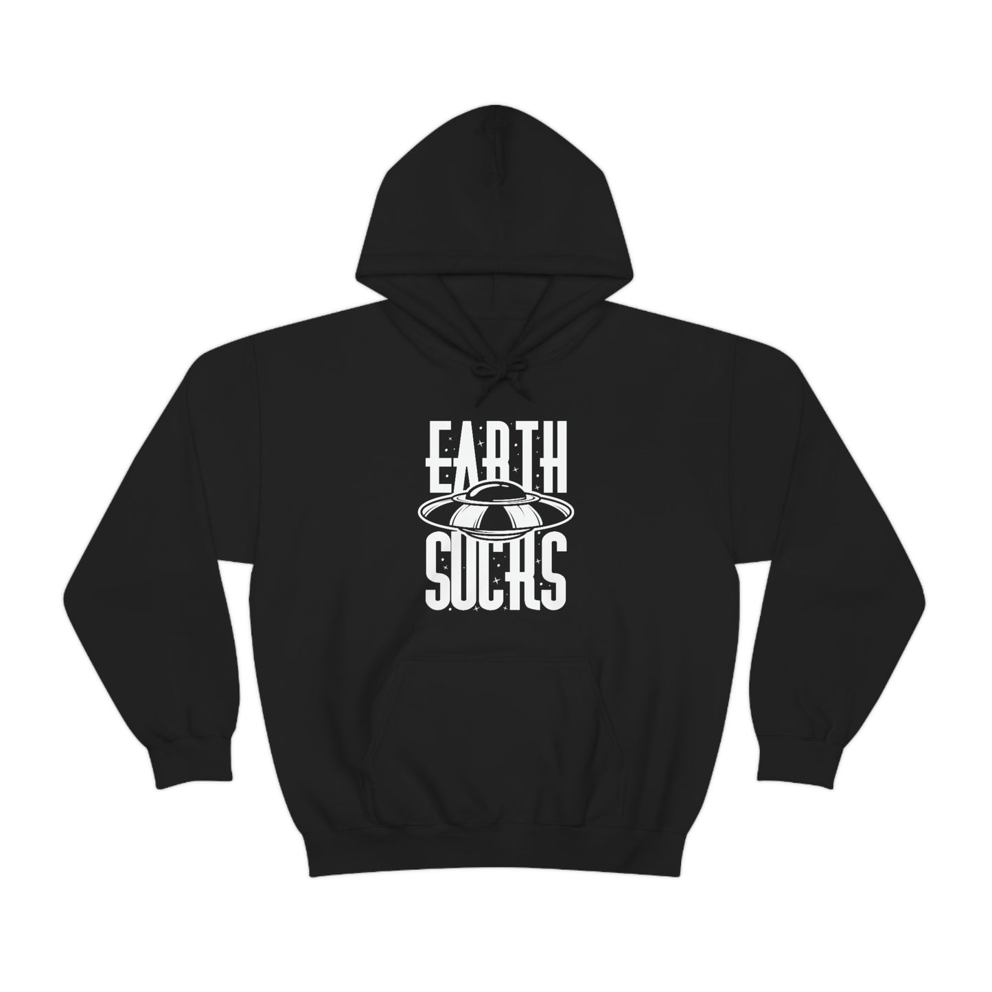 Earth Sucks White Font Unisex Heavy Blend™ Hooded Sweatshirt