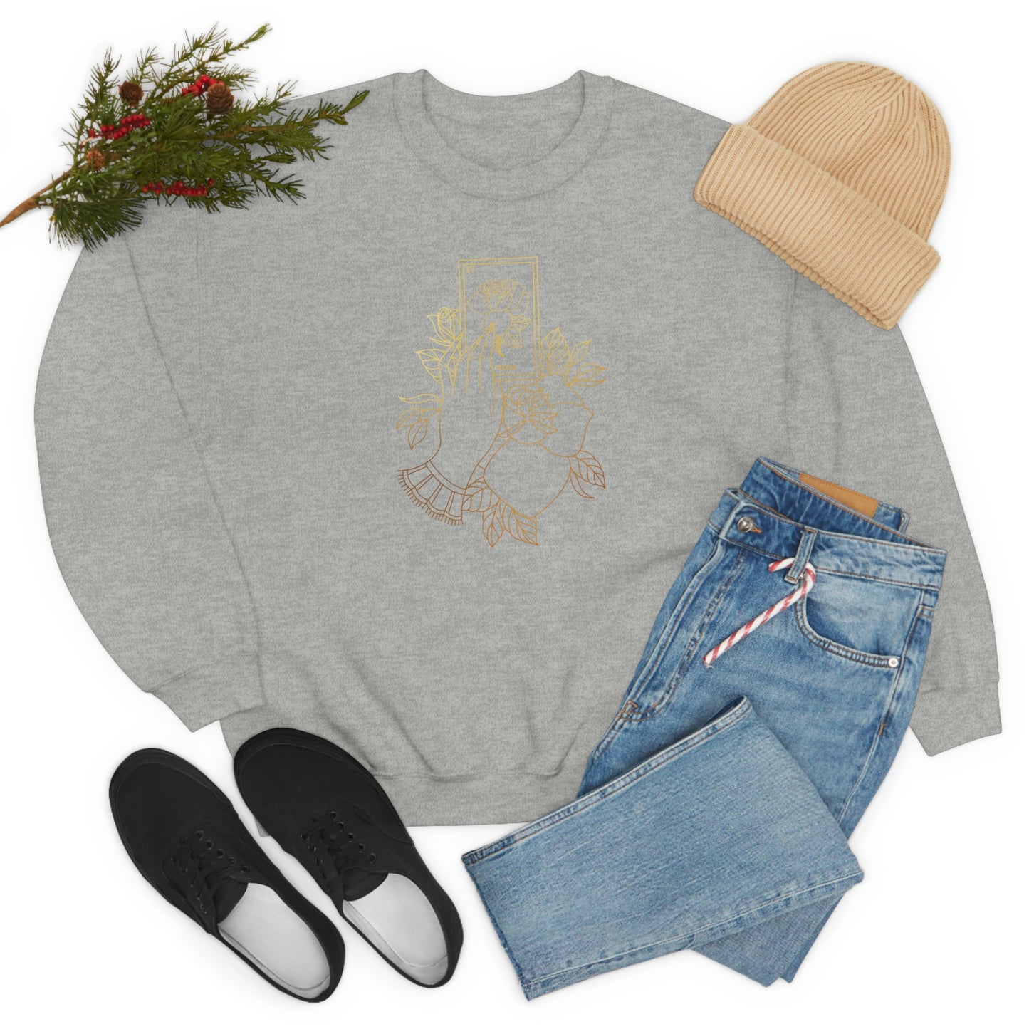 Rosa Card Gold Shading unisex heavy blend crewneck sweatshirt