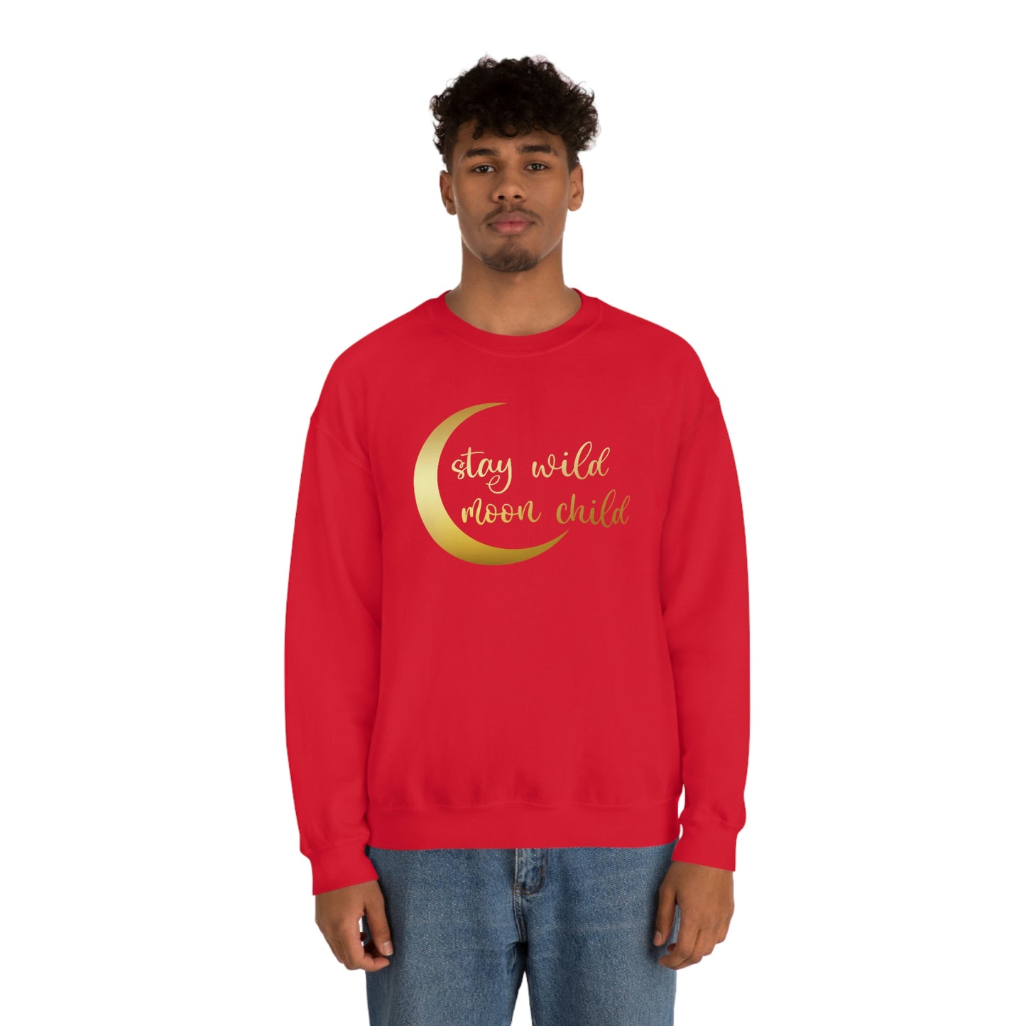 Stay Wild Moon Child Gold unisex heavy blend crewneck sweatshirt