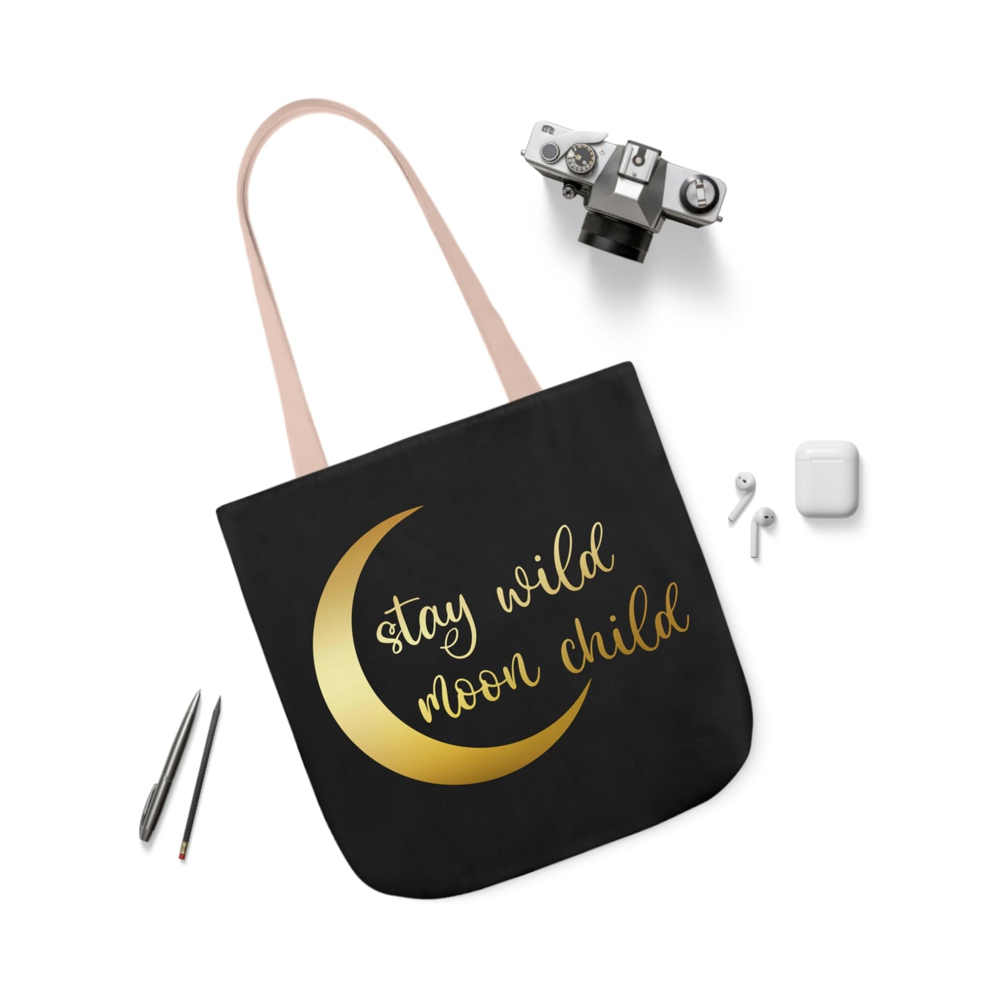 Stay Wild Moon Child AOP Polyester Canvas Tote Bag