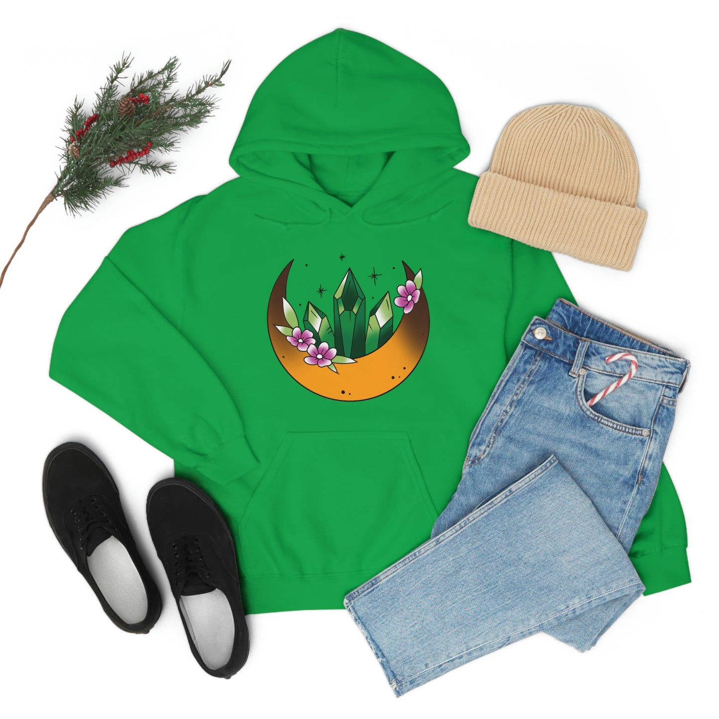 Green Crystal Unisex Heavy Blend™ Hooded Sweatshirt