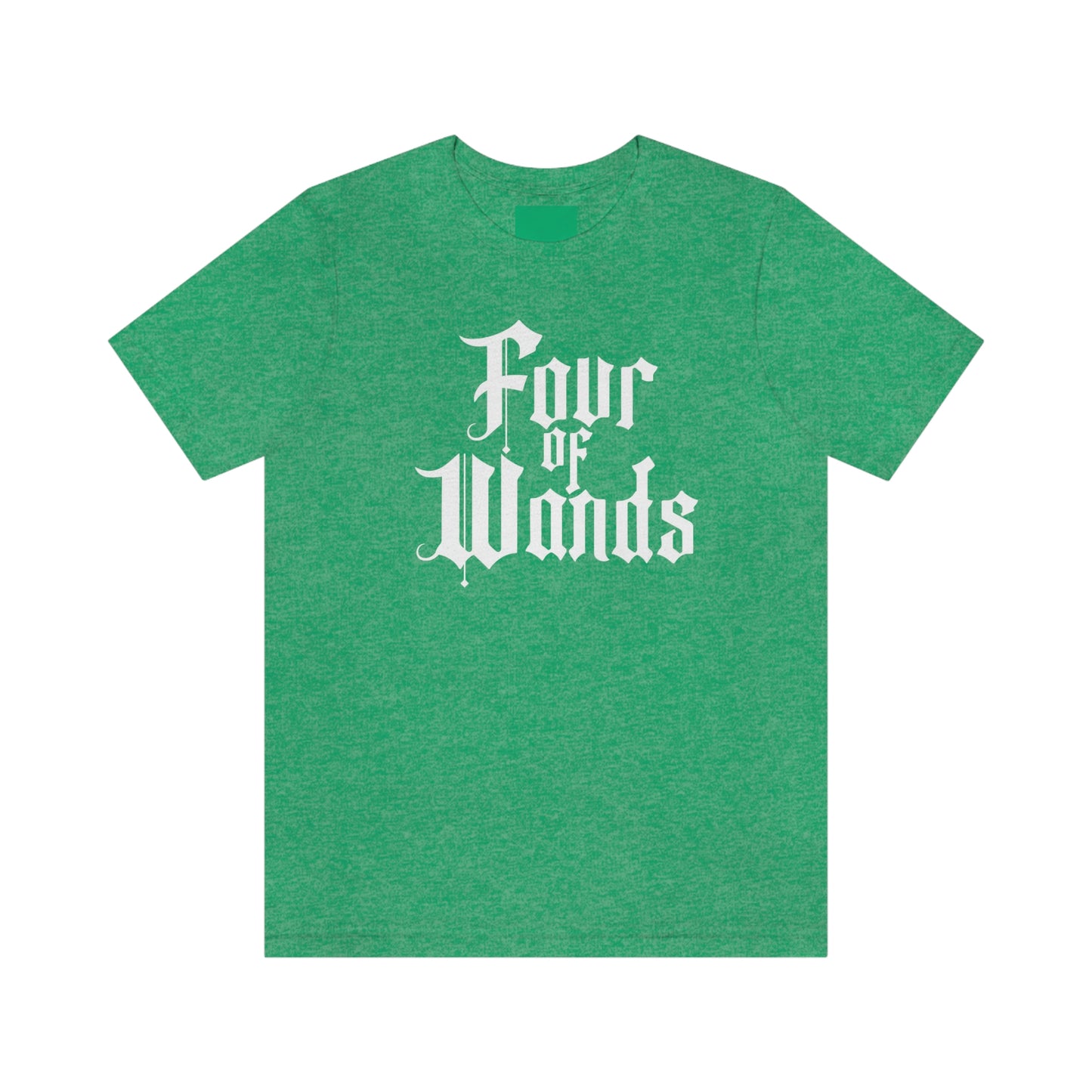 Four of Wands White Logo Unisex Jersey Short Sleeve Tee