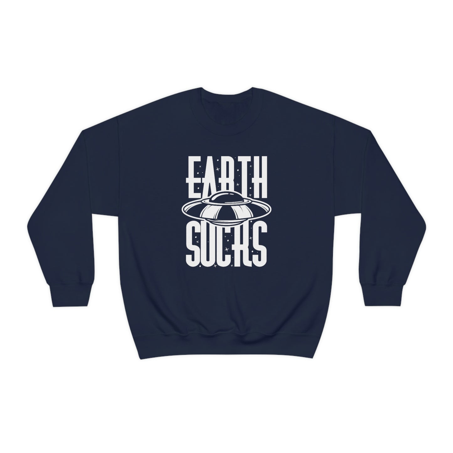 Earth Sucks White Font unisex heavy blend crewneck sweatshirt