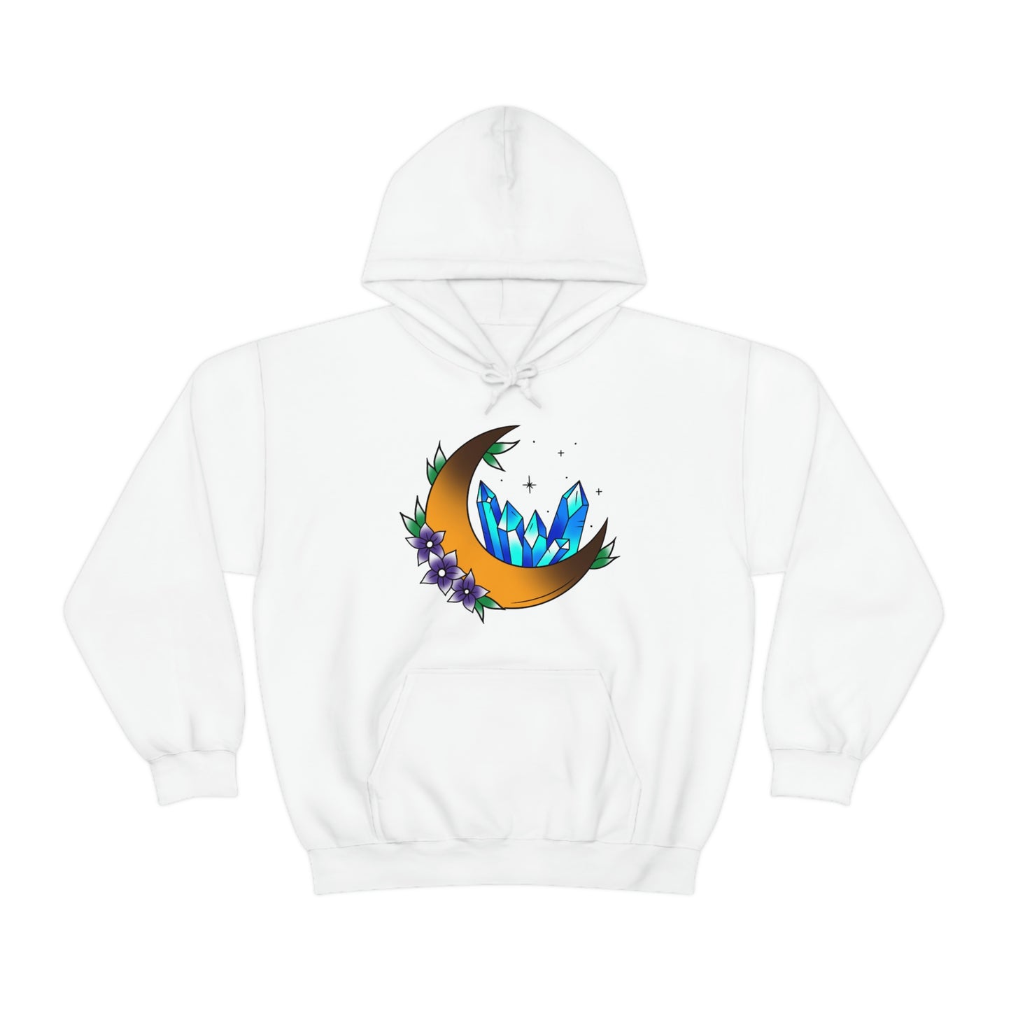 Blue Crystal Flower Unisex Heavy Blend™ Hooded Sweatshirt