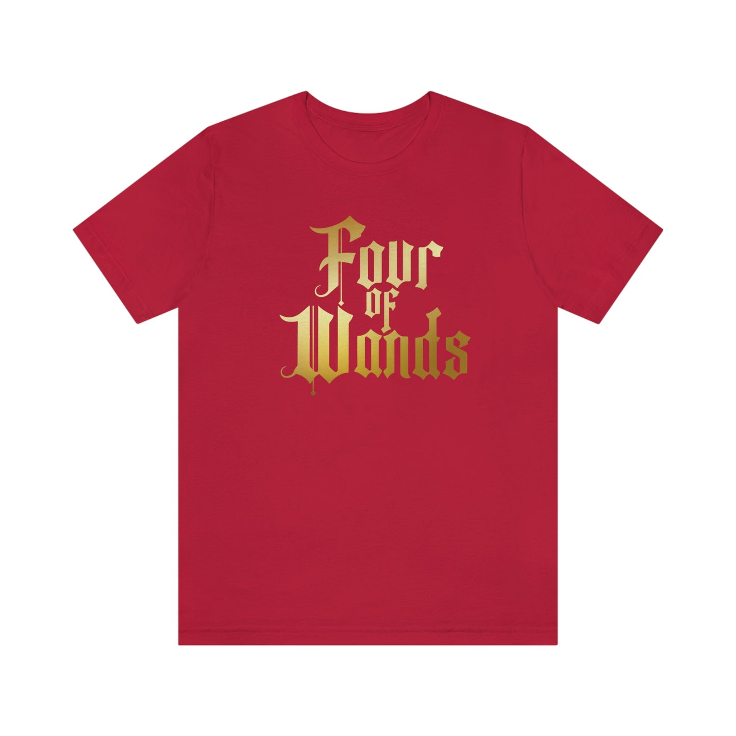 Four of Wands Gold Logo Unisex Jersey Short Sleeve Tee