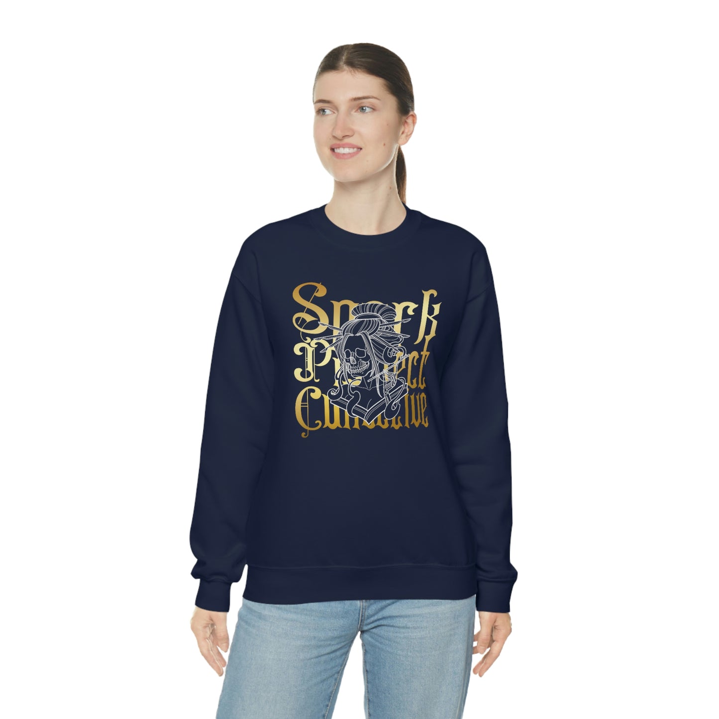 Japanese Spark Gold Font unisex heavy blend crewneck sweatshirt