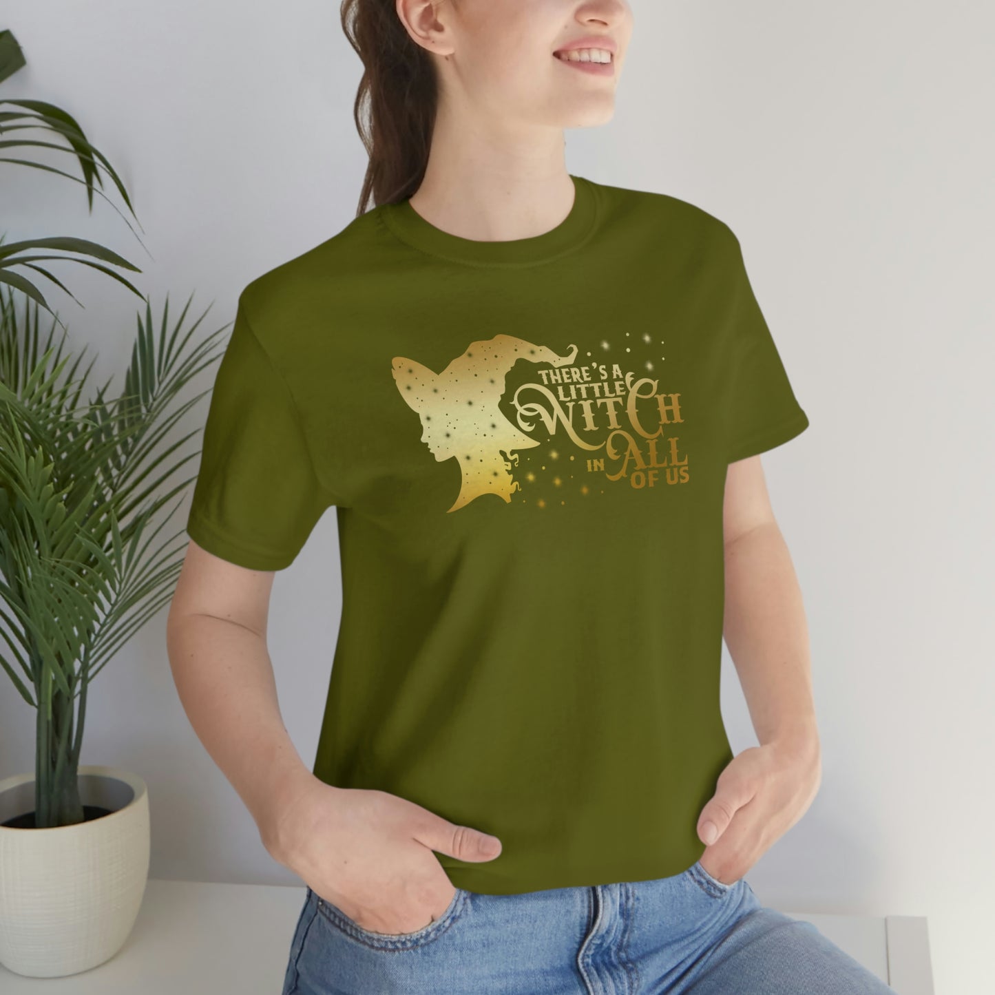 Witch In All of Us Gold Font Unisex Jersey Short Sleeve Tee