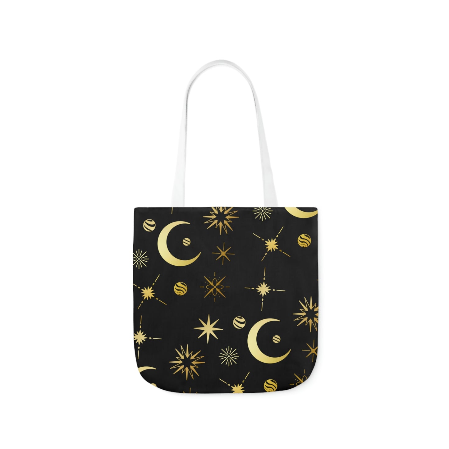 Moon and Stars AOP Polyester Canvas Tote Bag