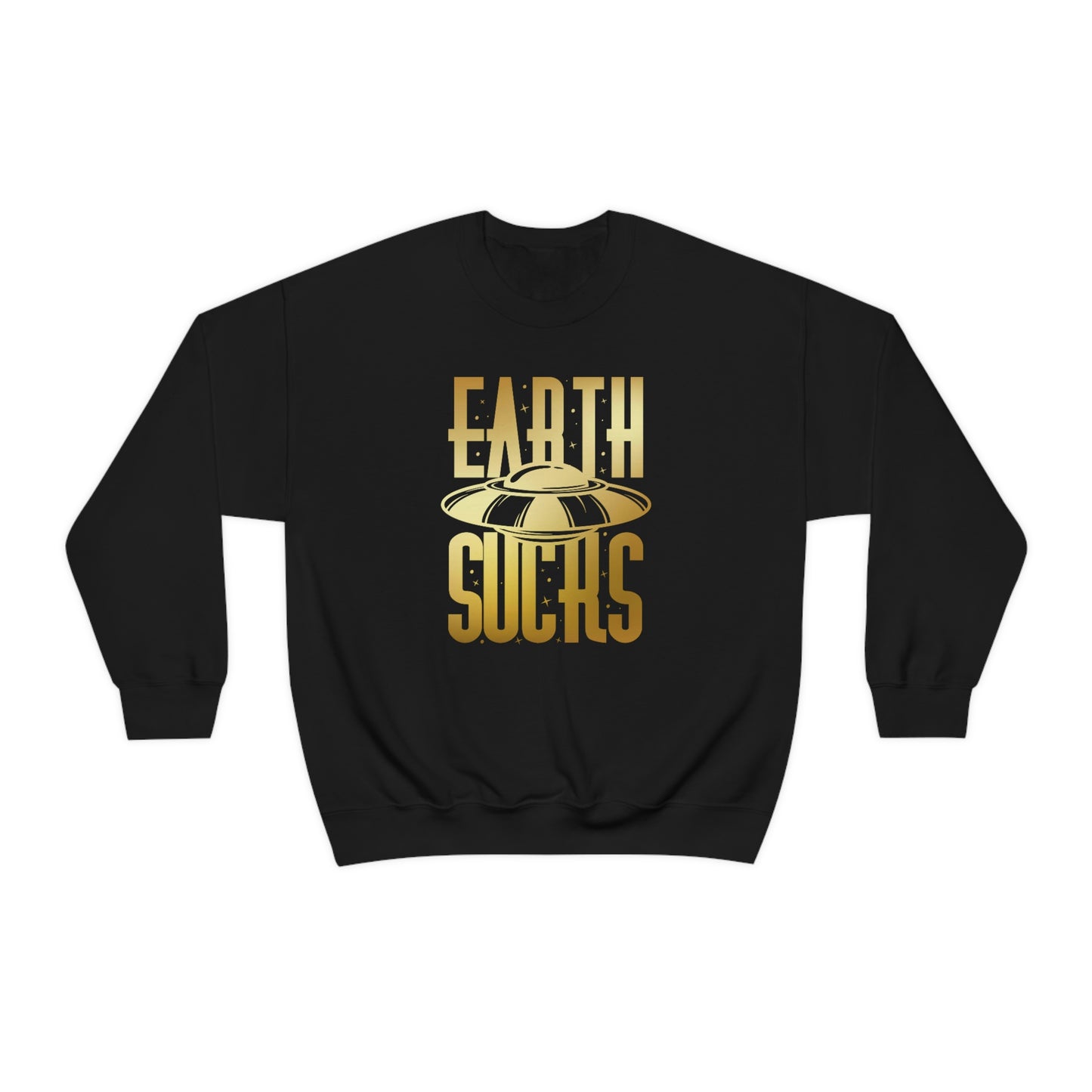 Earth Sucks Gold Font unisex heavy blend crewneck sweatshirt