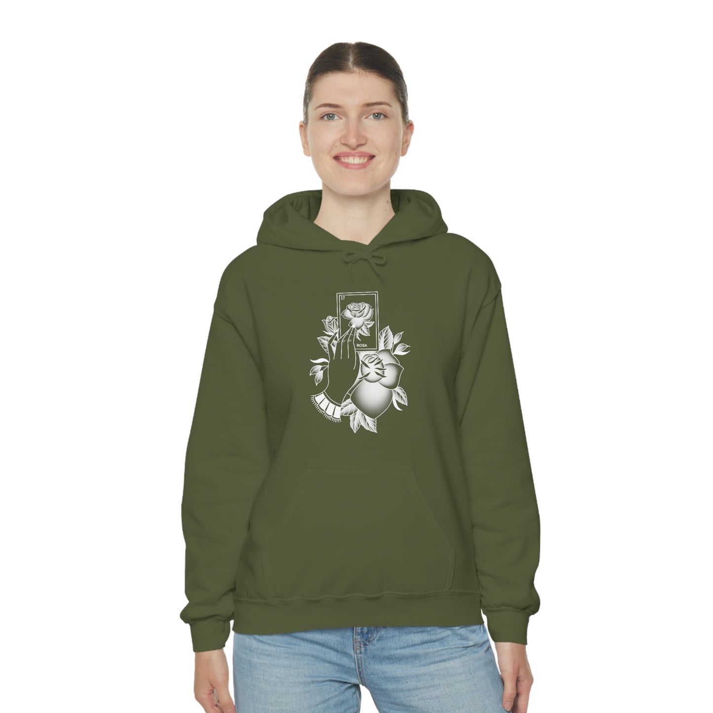 Rosa Card White Shaded Unisex Heavy Blend™ Hooded Sweatshirt