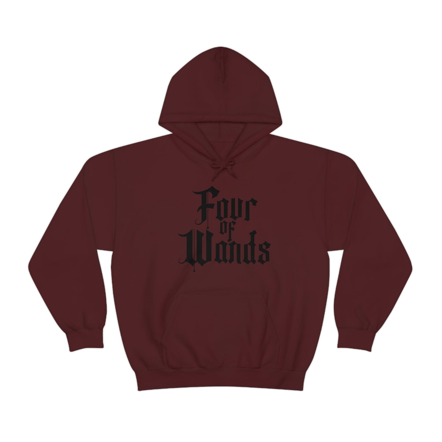 Four of Wands Black Logo Unisex Heavy Blend™ Hooded Sweatshirt