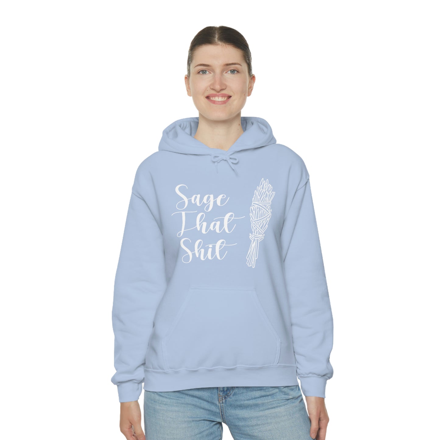 Sage That White Font Unisex Heavy Blend™ Hooded Sweatshirt