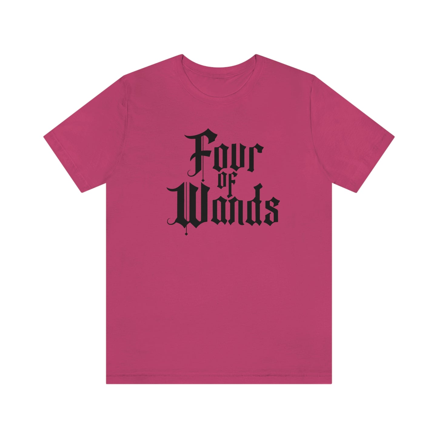 Four of Wands Black Logo Unisex Jersey Short Sleeve Tee