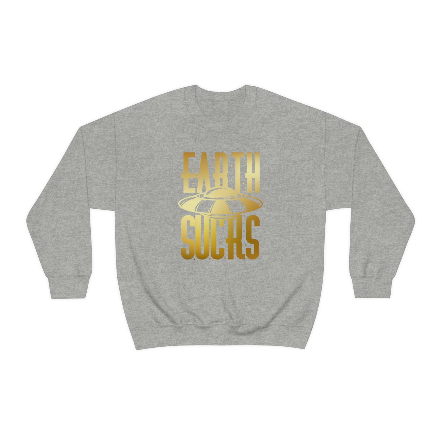 Earth Sucks Gold Font unisex heavy blend crewneck sweatshirt