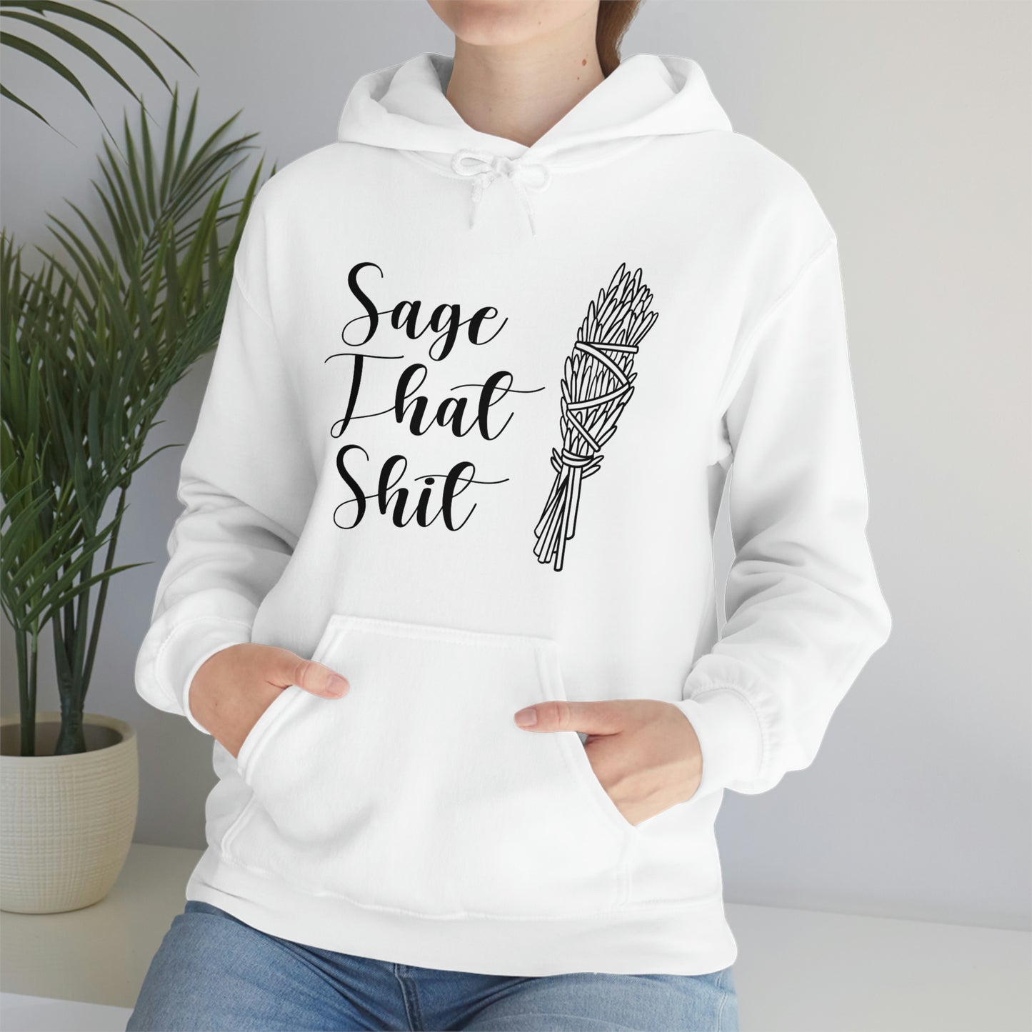 Sage That Black Font Unisex Heavy Blend™ Hooded Sweatshirt