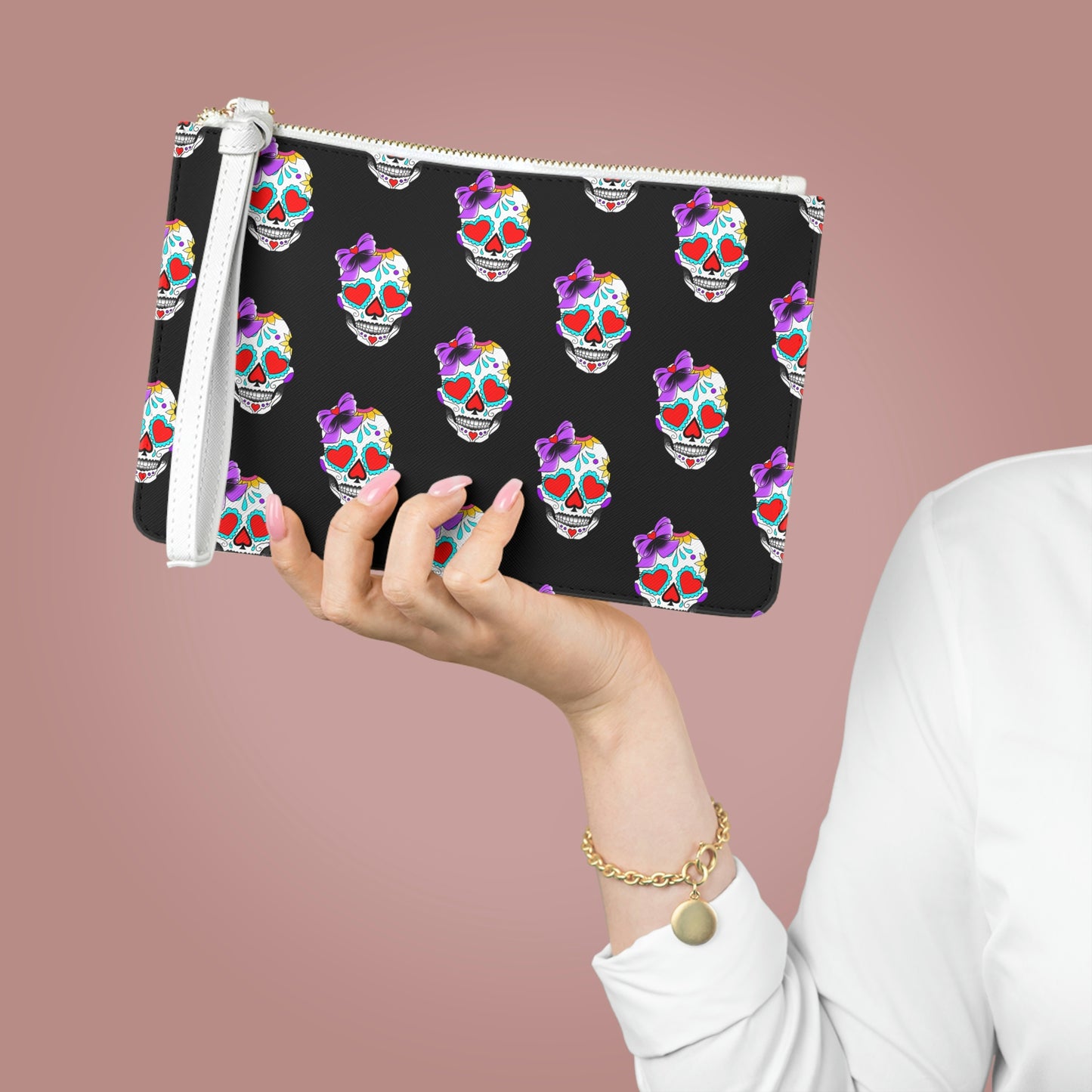 Lady Day of The Dead Black Clutch Bag