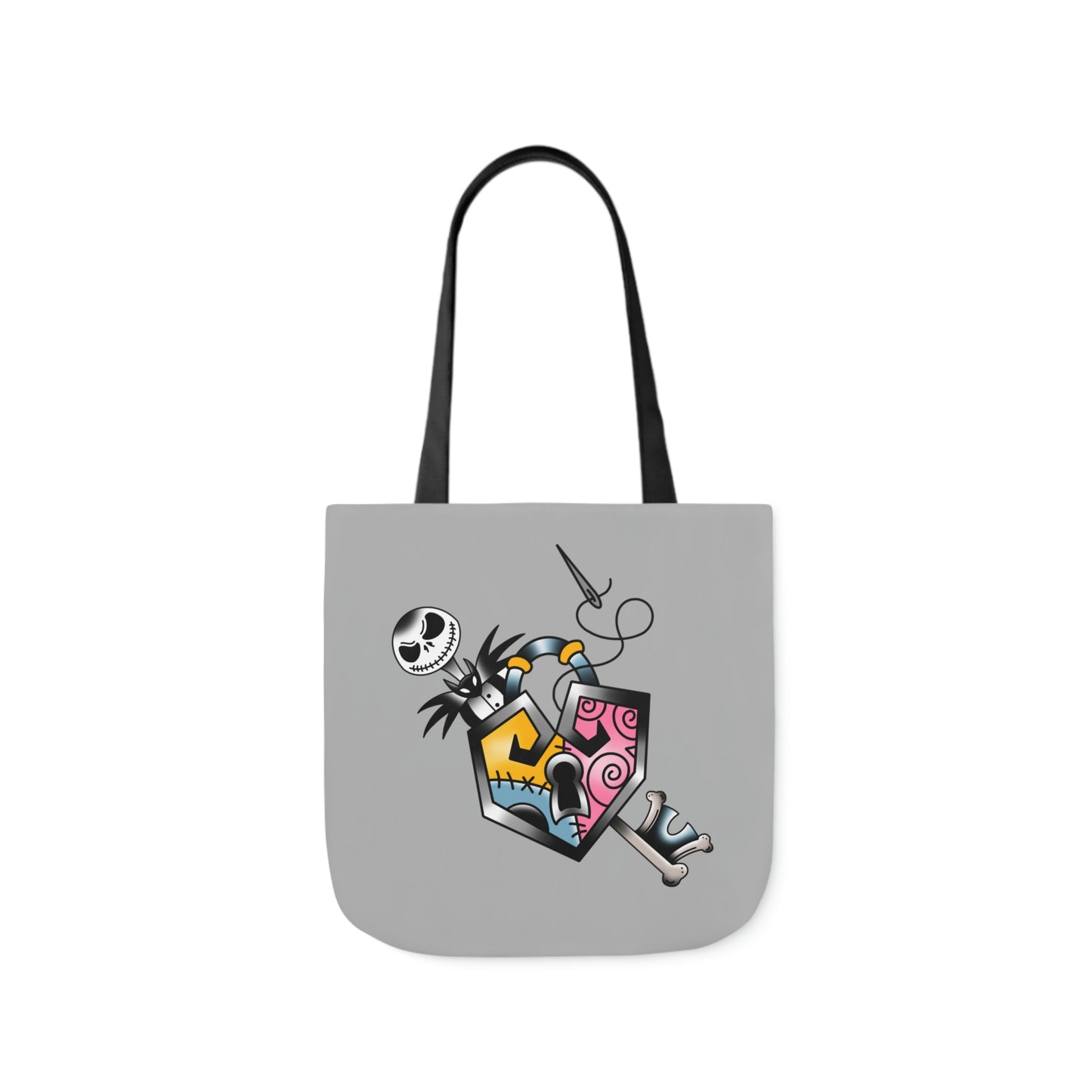 JS Lock and Key AOP Polyester Canvas Tote Bag