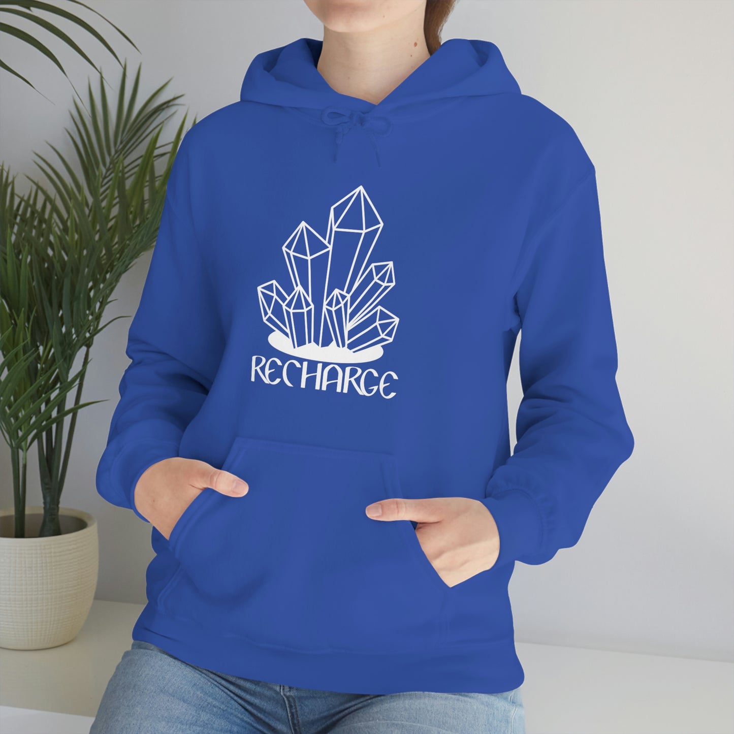 Recharge White Font Unisex Heavy Blend™ Hooded Sweatshirt