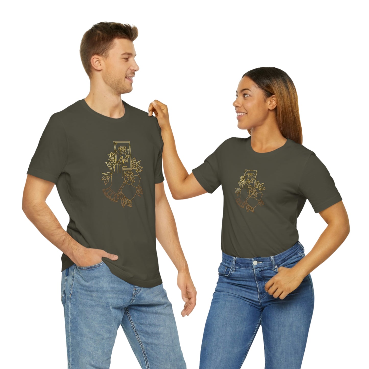 Rosa Card Gold Lines Unisex Jersey Short Sleeve Tee