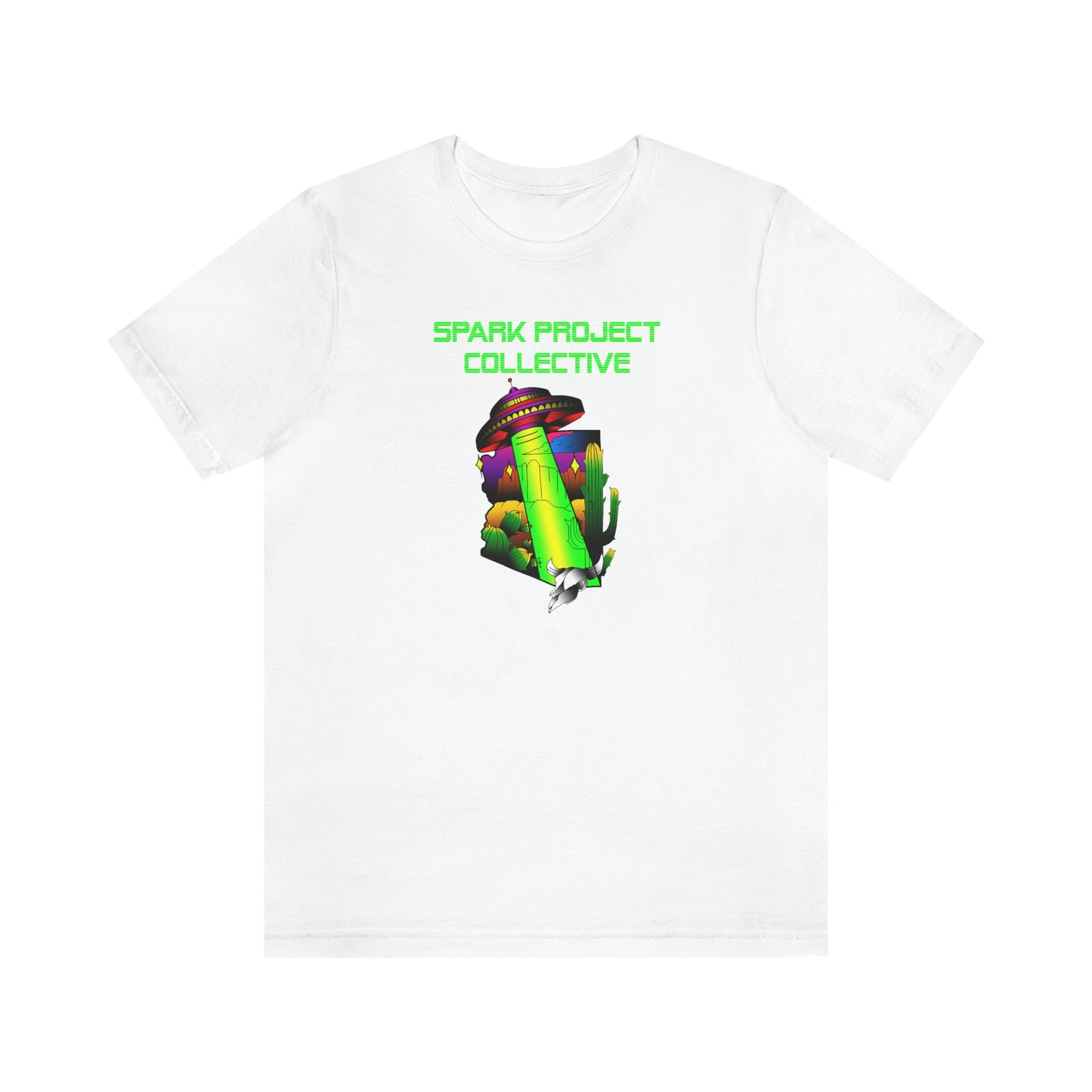 UFO Spark Green Font unisex jersey short sleeve tee