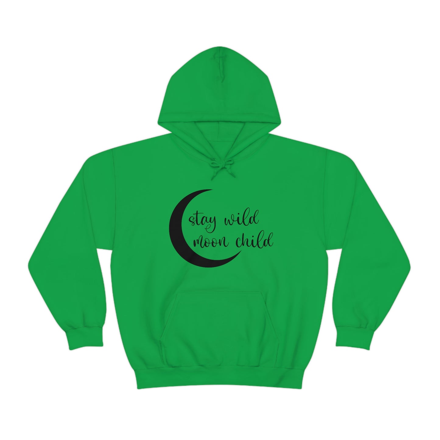 Stay Wild Moon Child Black Font Unisex Heavy Blend™ Hooded Sweatshirt