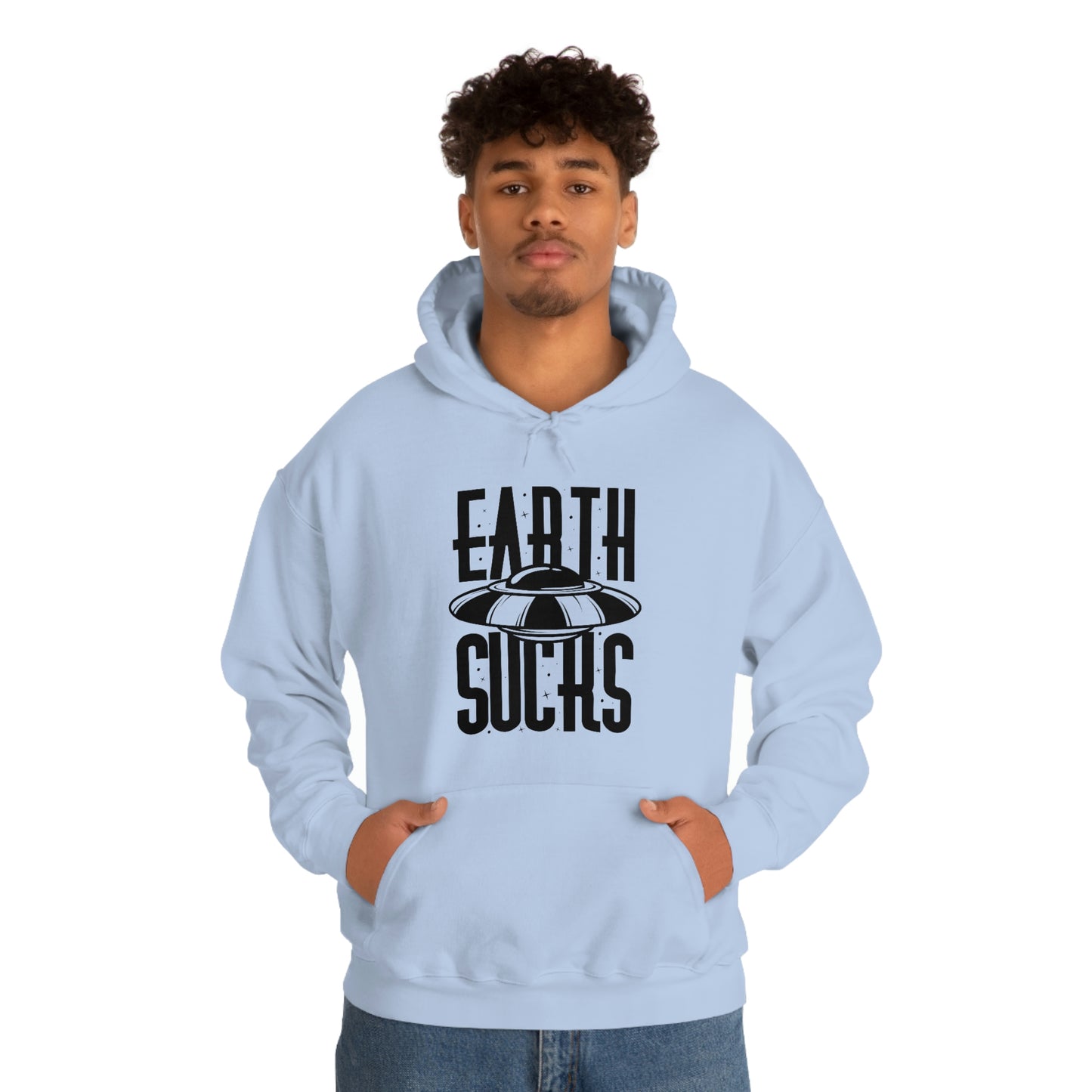 Earth Sucks Black Font Unisex Heavy Blend™ Hooded Sweatshirt