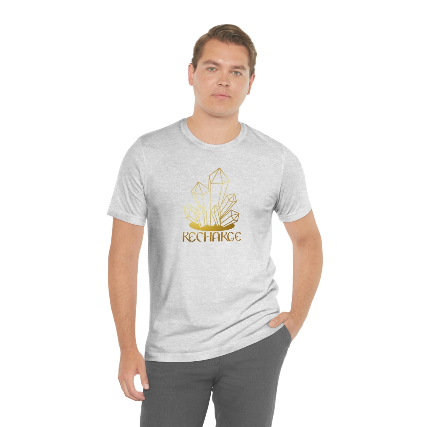 Recharge Gold Font Unisex Jersey Short Sleeve Tee