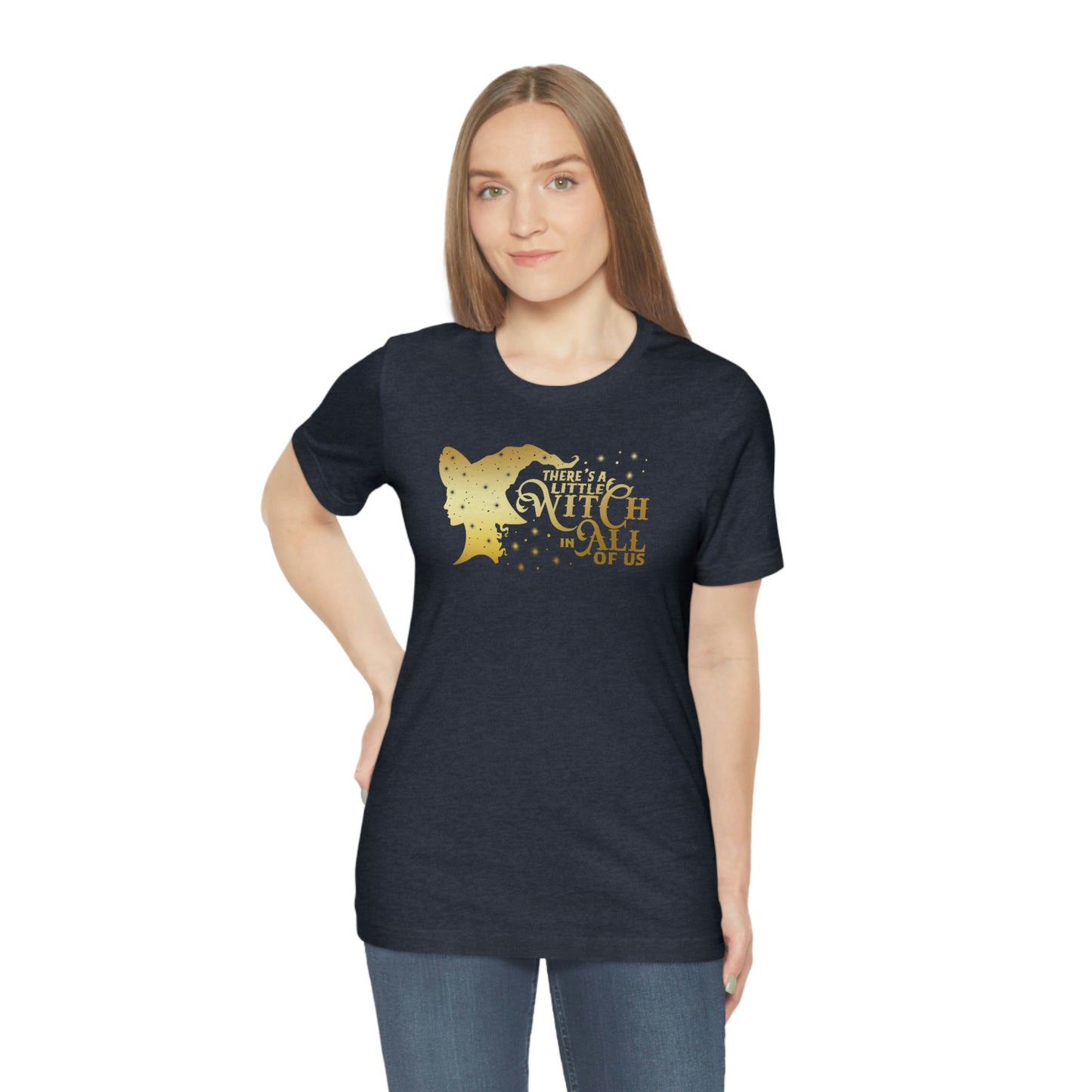 Witch In All of Us Gold Font Unisex Jersey Short Sleeve Tee