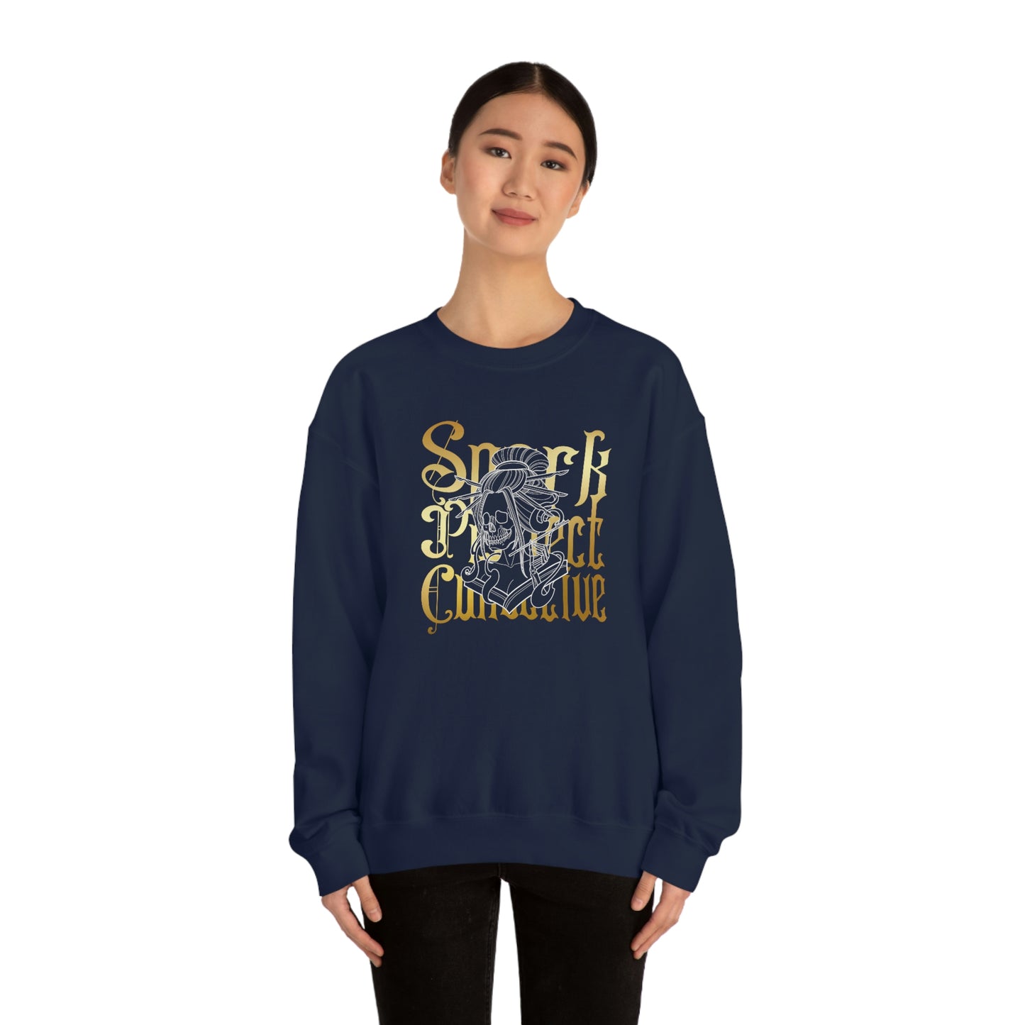 Japanese Spark Gold Font unisex heavy blend crewneck sweatshirt