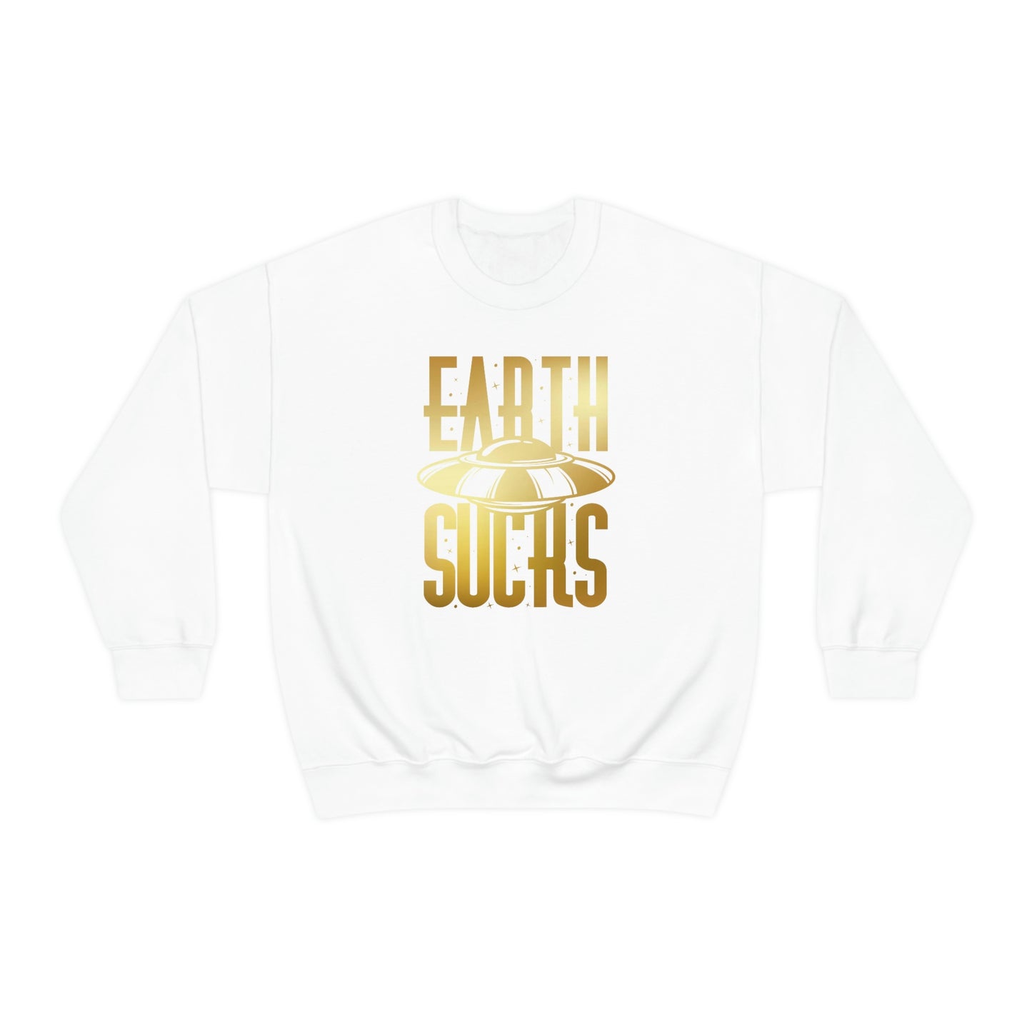 Earth Sucks Gold Font unisex heavy blend crewneck sweatshirt