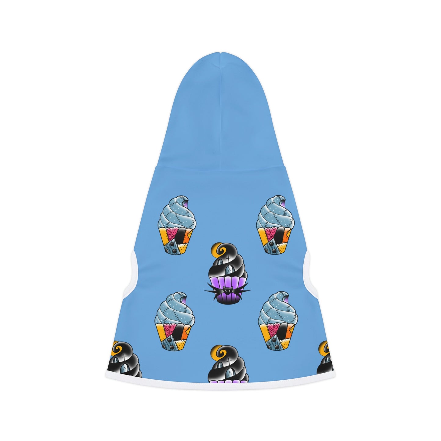 Jack and Sally Cupcake Lt Blue Dog Hoodie