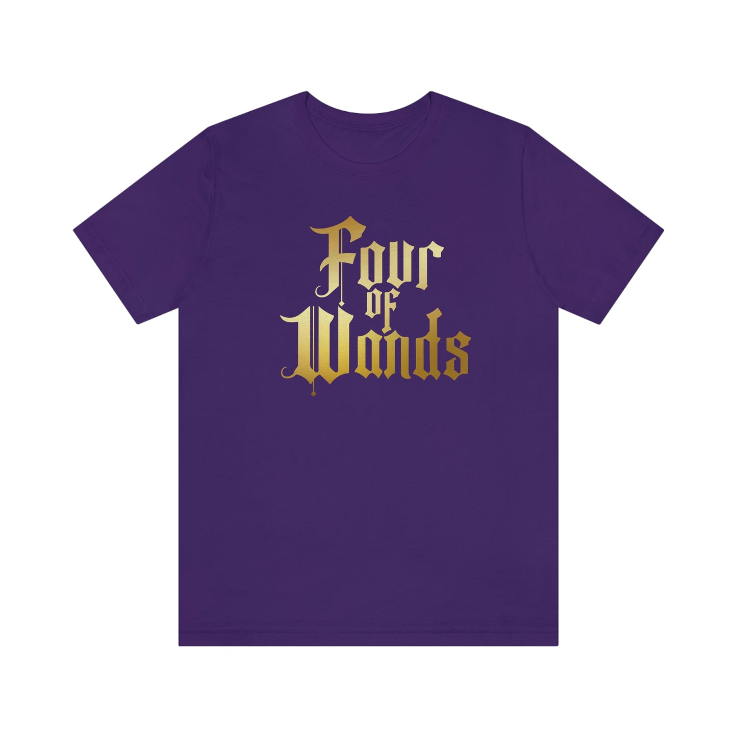 Four of Wands Gold Logo Unisex Jersey Short Sleeve Tee