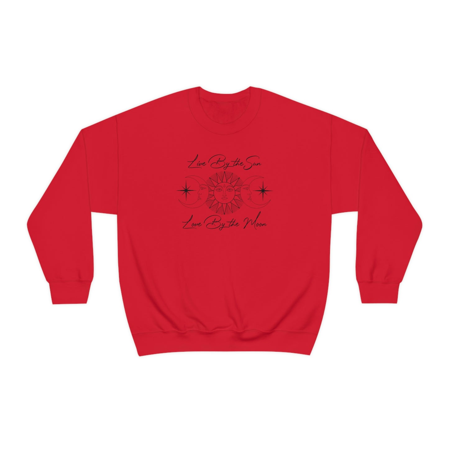 Live By The Sun Black Font White unisex heavy blend crewneck sweatshirt