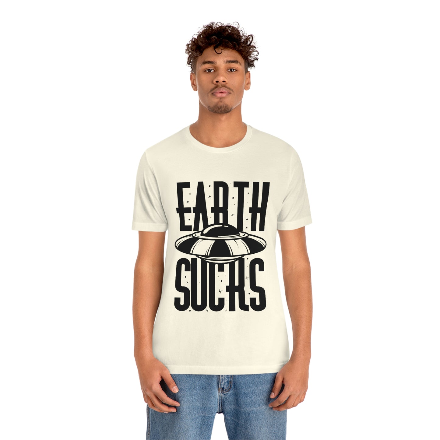 Earth Sucks Black Font Unisex Jersey Short Sleeve Tee