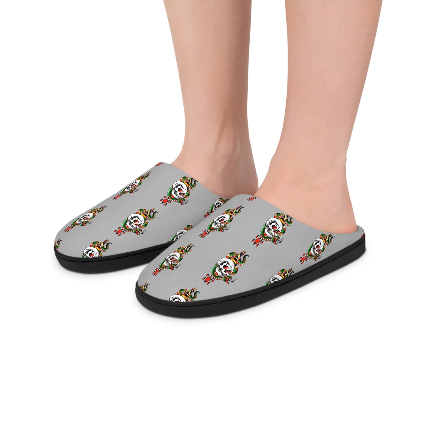 Snake and Dagger Grey Women's Indoor Slippers