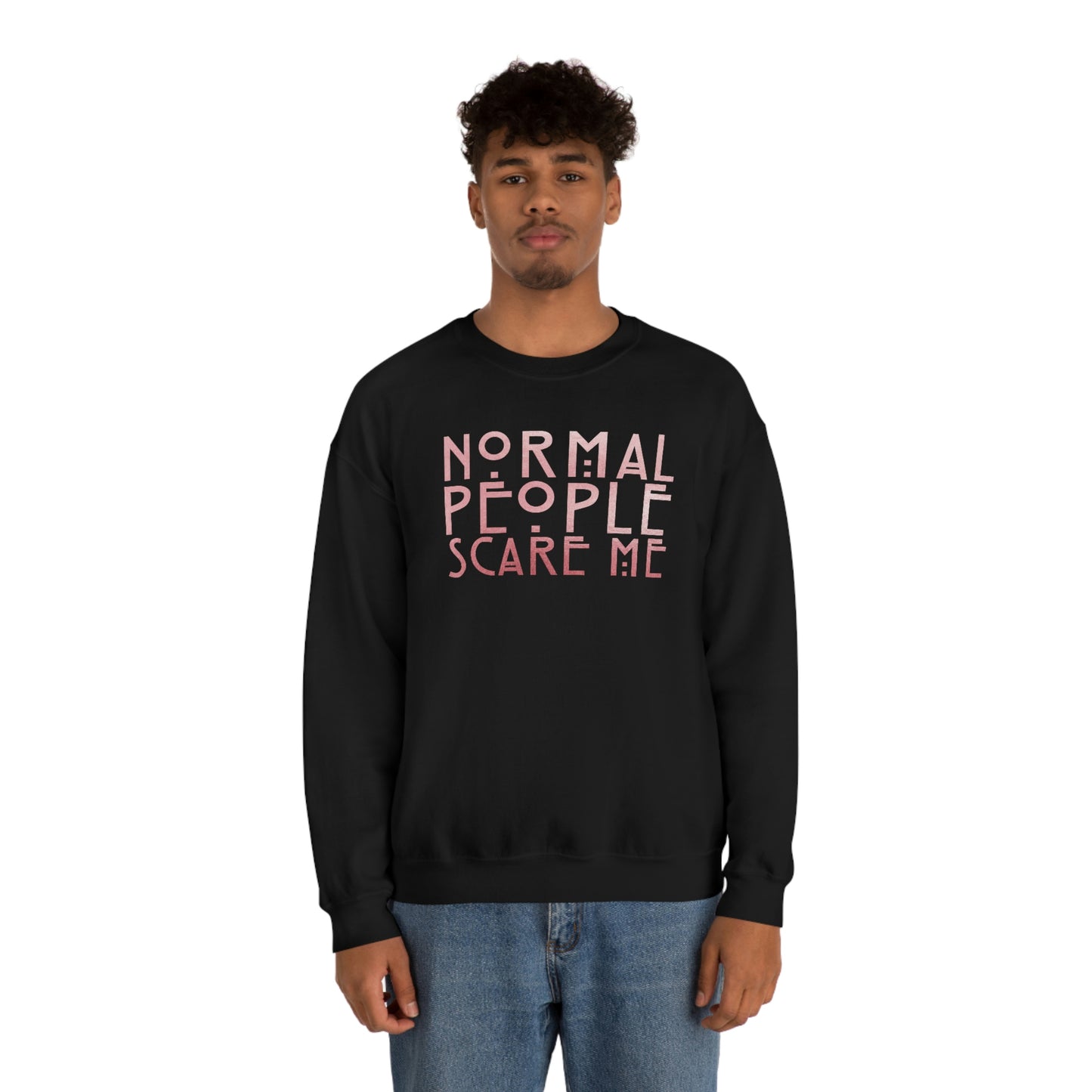 Normal People Scare Me Pink unisex heavy blend crewneck sweatshirt