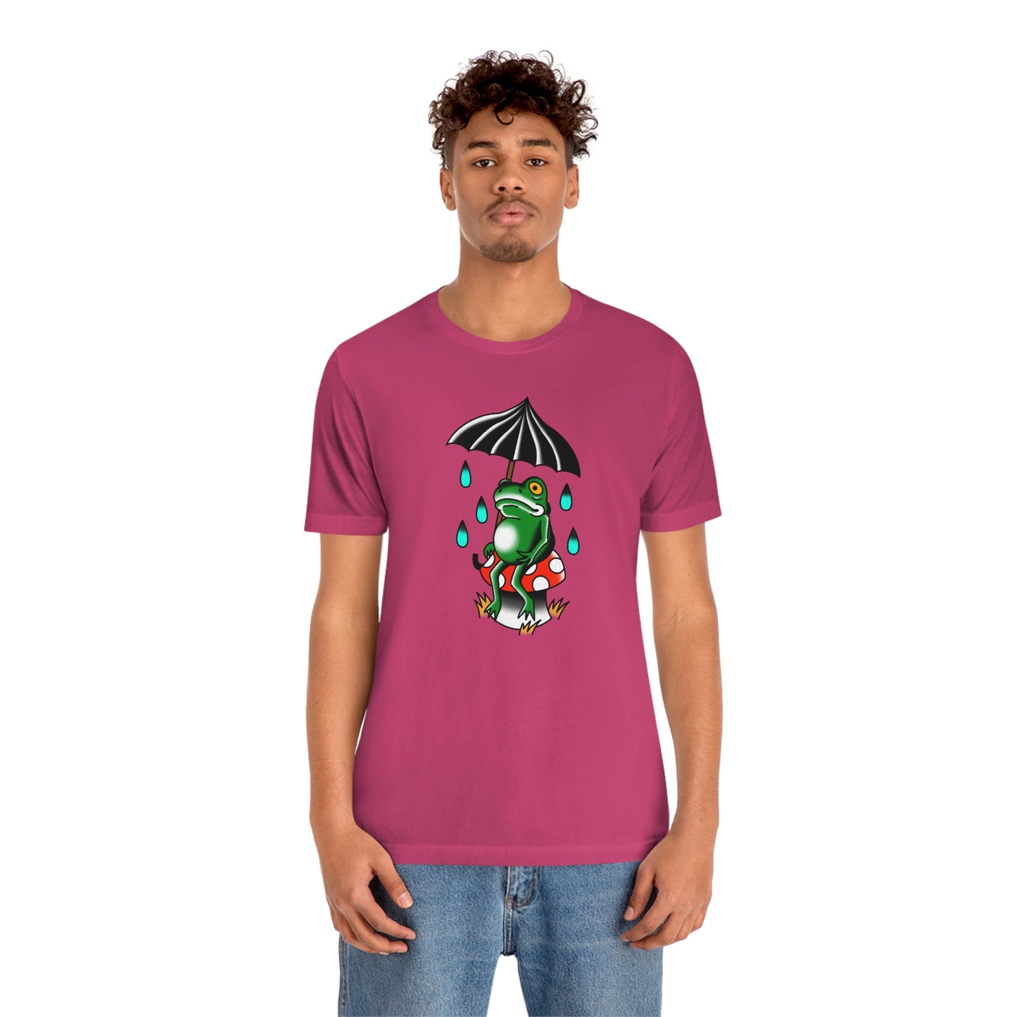 Rainy Day Frog Unisex Jersey Short Sleeve Tee