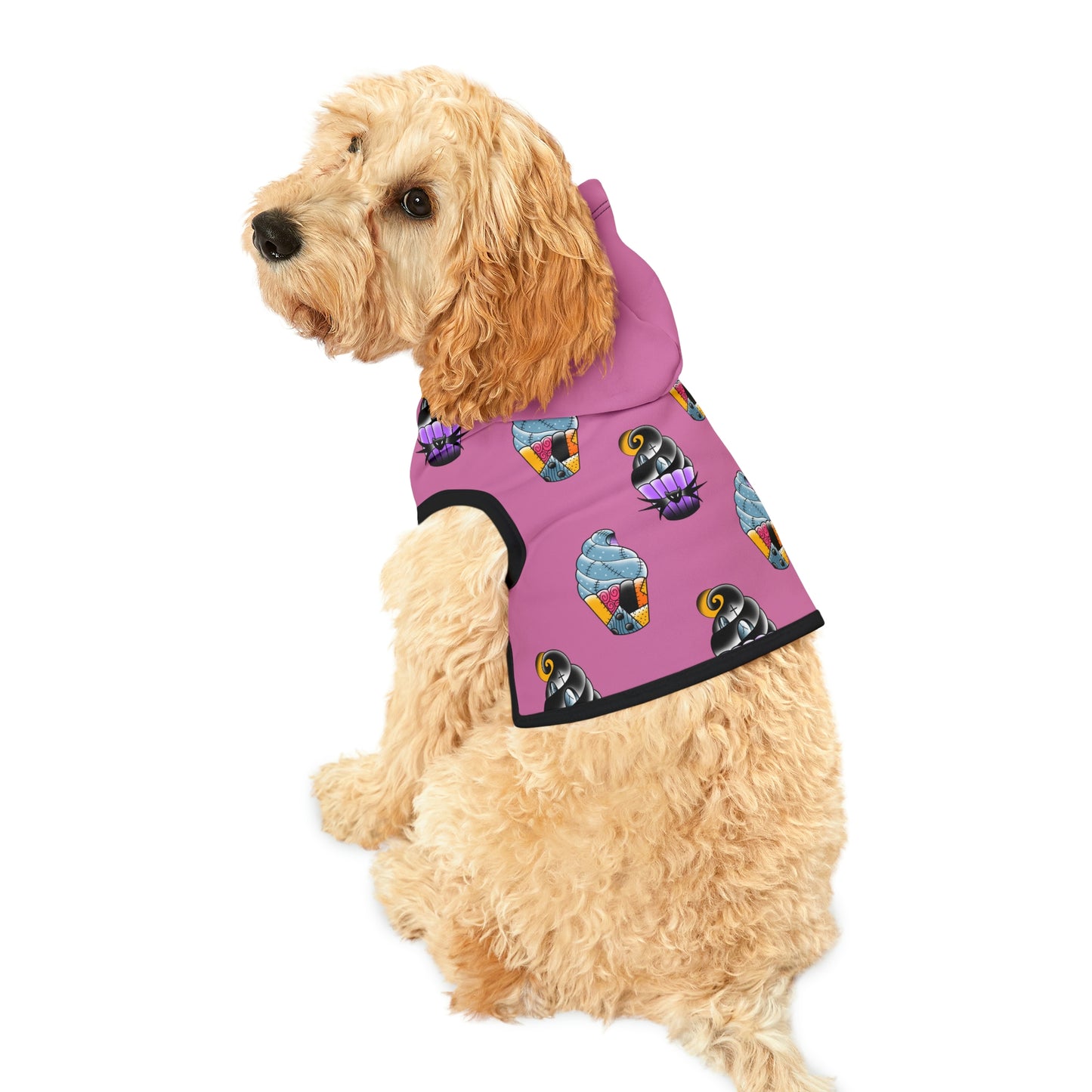 Jack and Sally Cupcake Pink Dog Hoodie