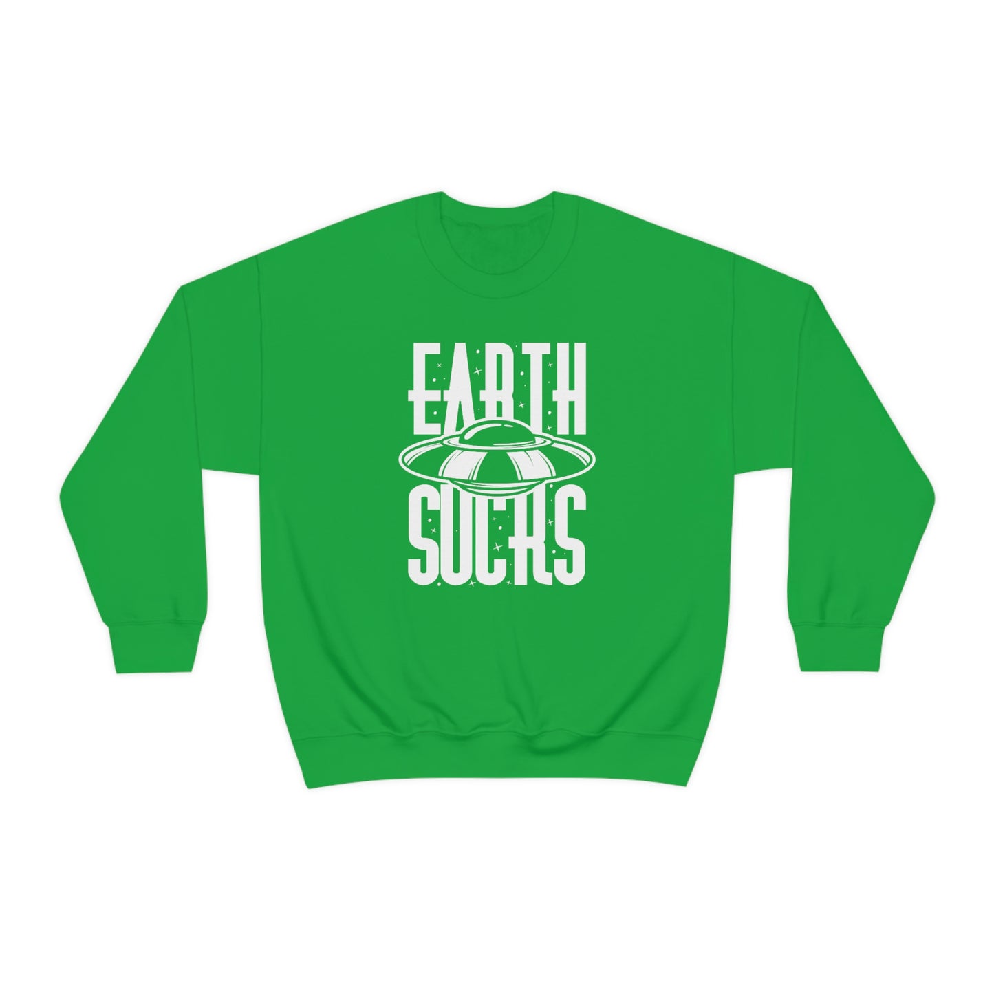 Earth Sucks White Font unisex heavy blend crewneck sweatshirt