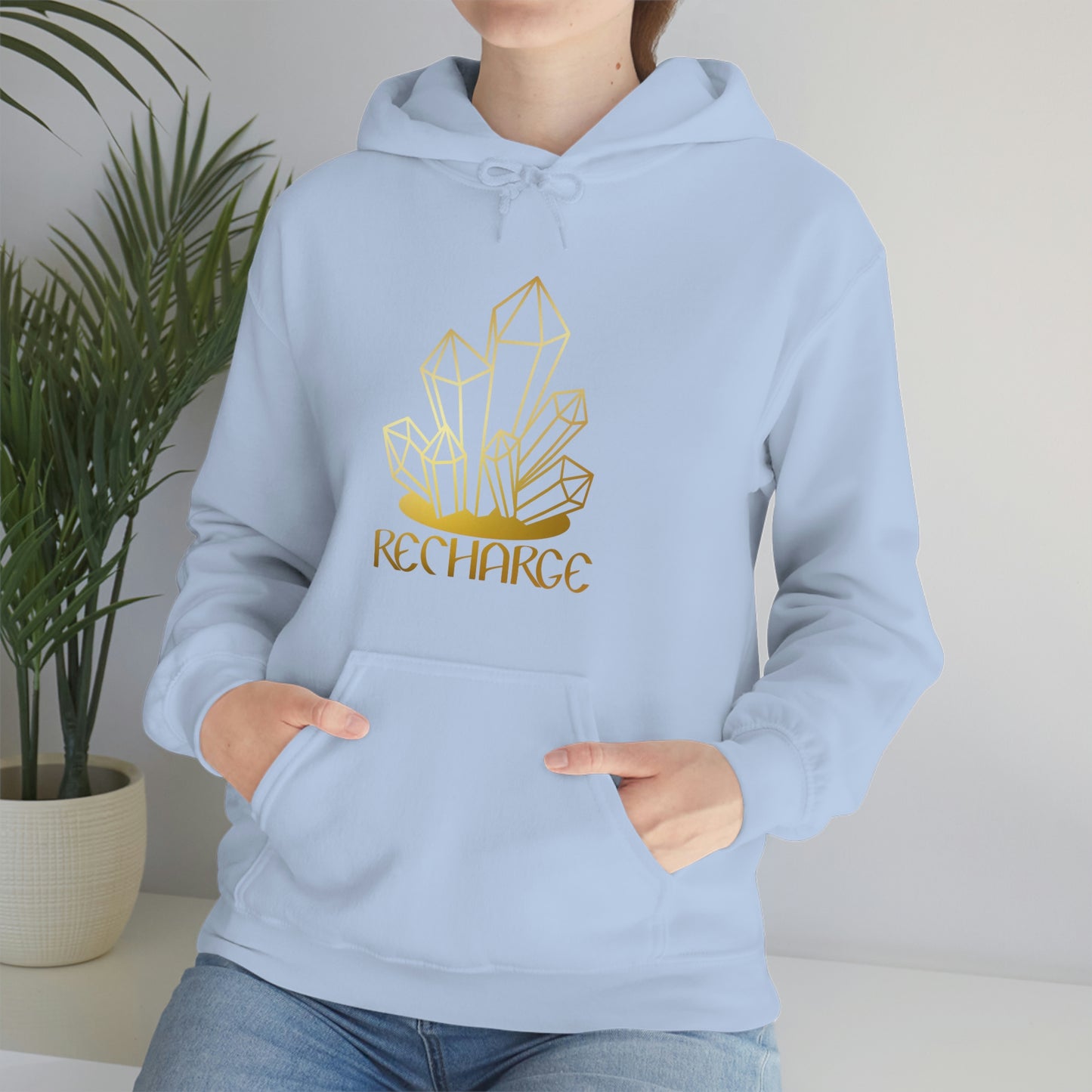 Recharge Gold Font Unisex Heavy Blend™ Hooded Sweatshirt