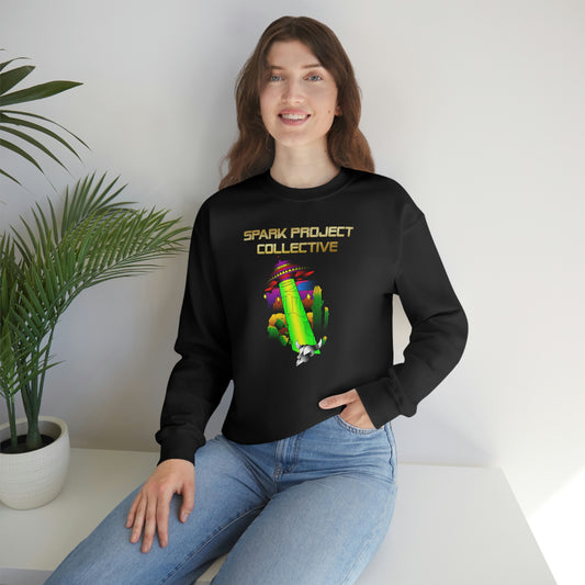 UFO Spark Gold Font Unisex Heavy Blend™ Crewneck Sweatshirt