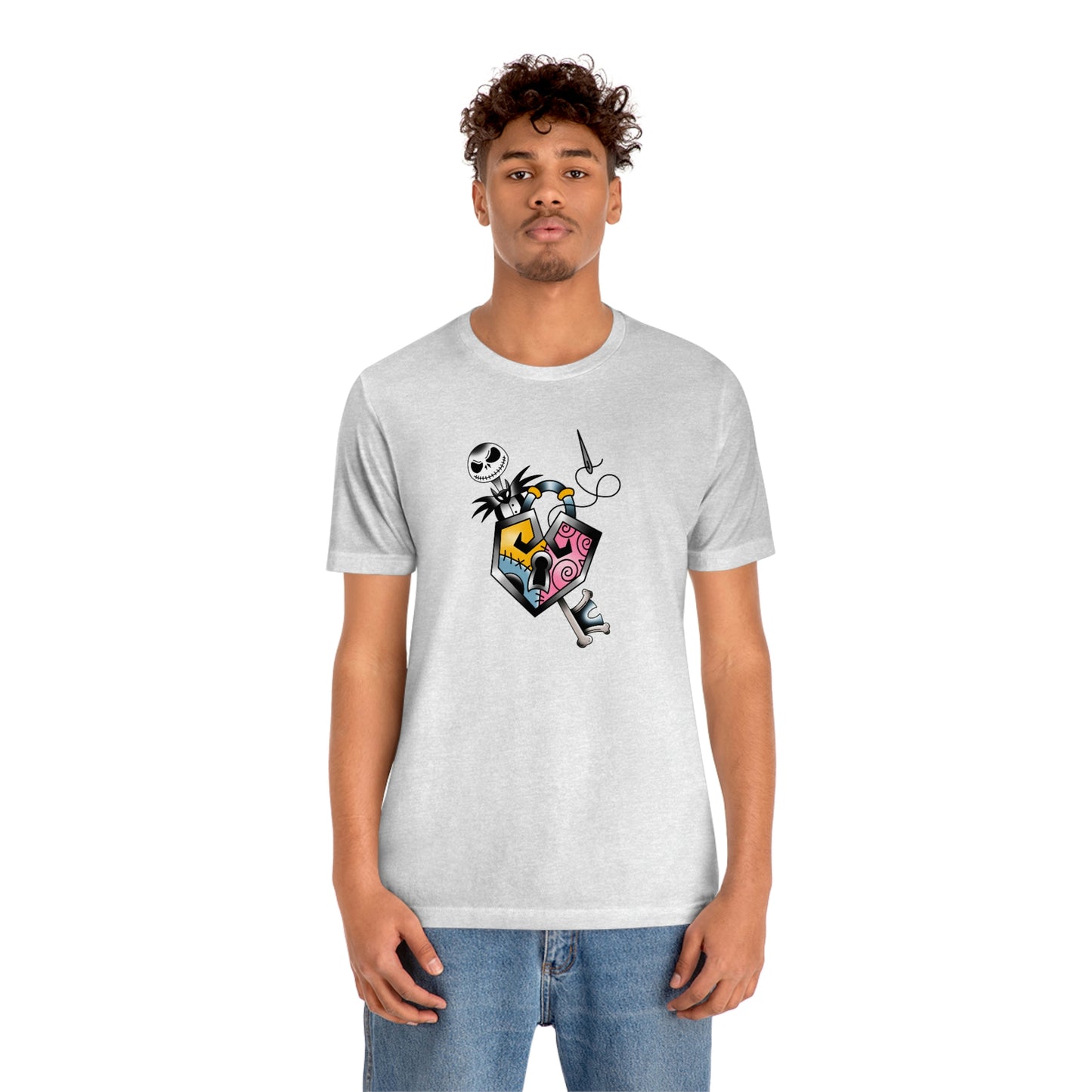 Jack and Sally Lock and Key Unisex Jersey Short Sleeve Tee