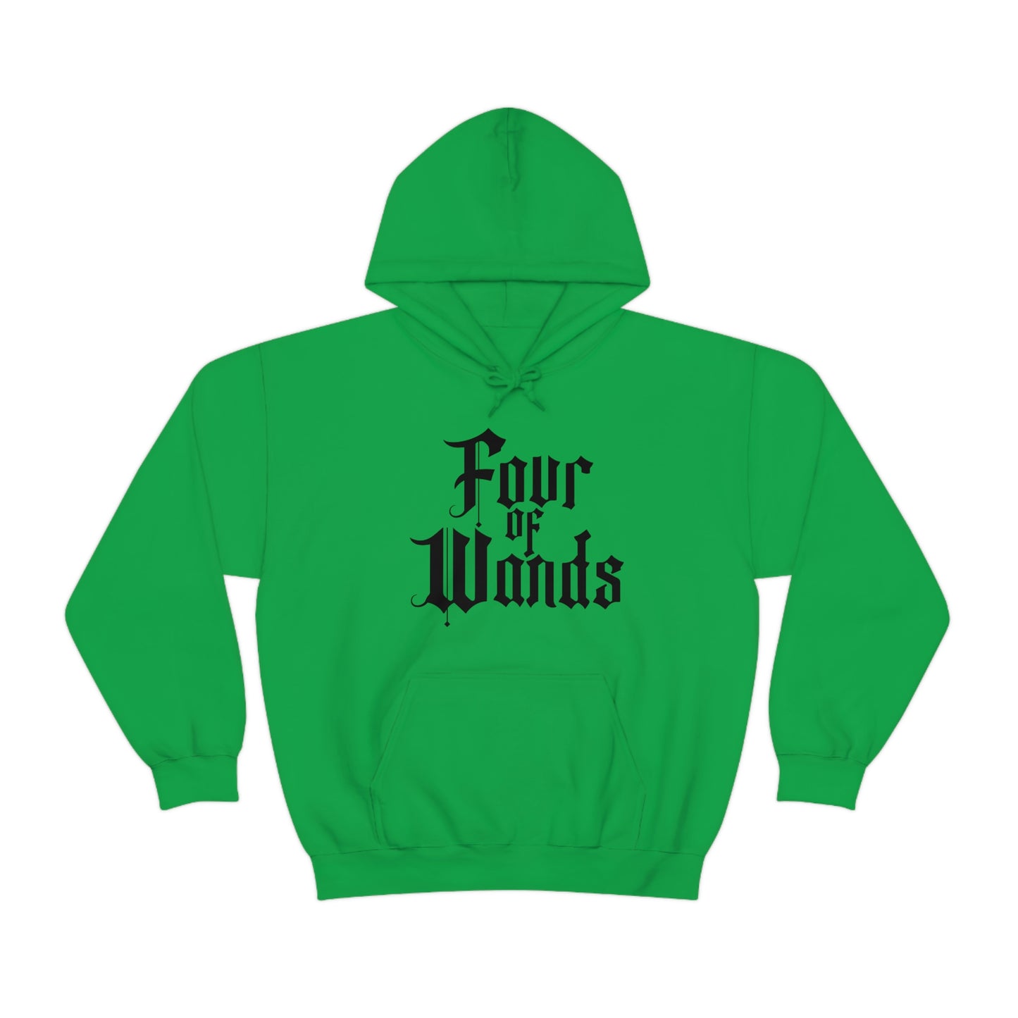 Four of Wands Black Logo Unisex Heavy Blend™ Hooded Sweatshirt