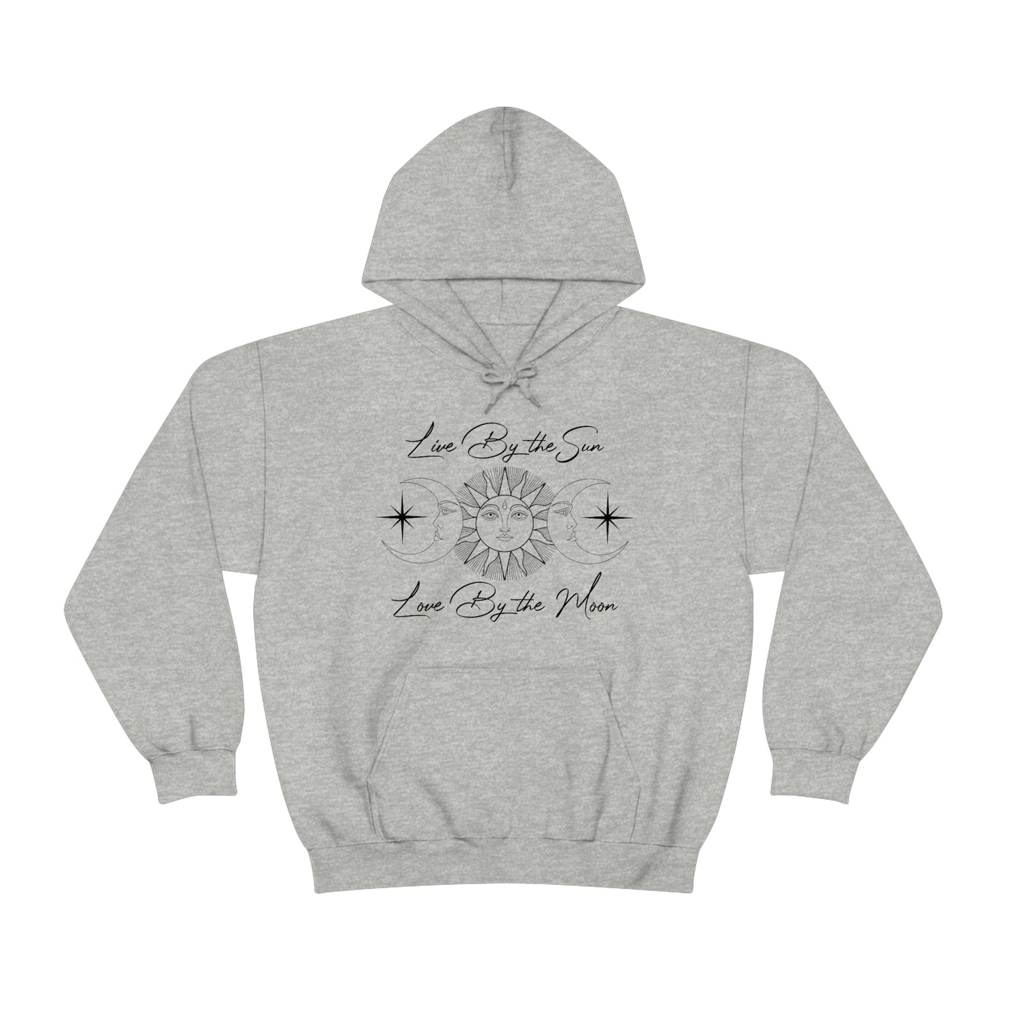 Live by The Sun Black Font Unisex Heavy Blend™ Hooded Sweatshirt